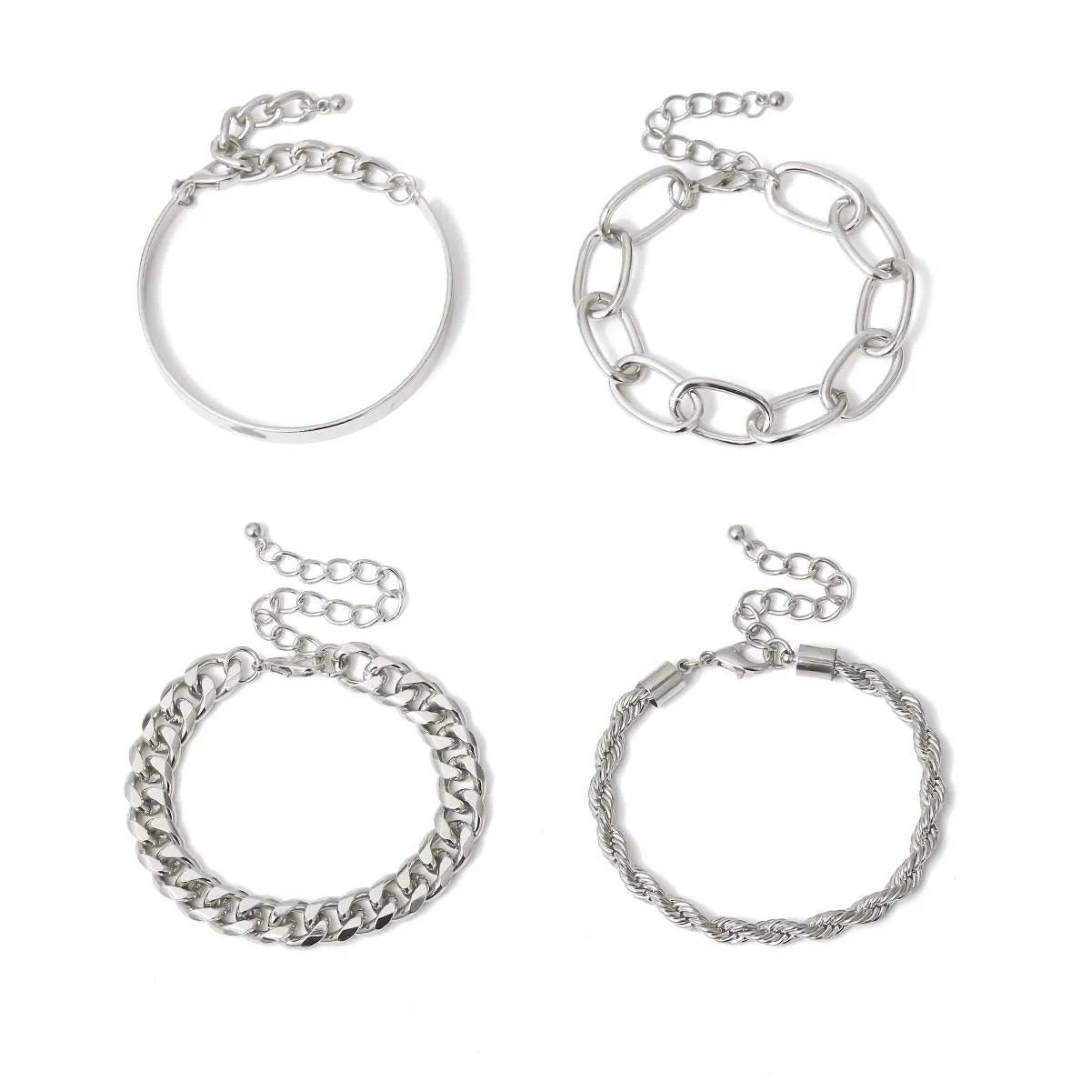 4-Piece: Women Adjustable Boho Chain Bracelets Set