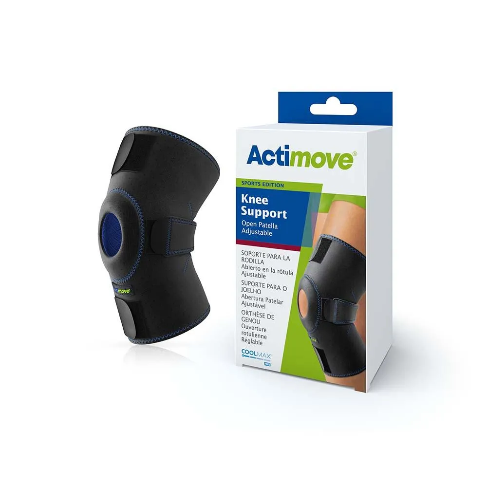 Actimove Sports Edition Knee Support, Open Patella, Adjustable, Universal, Black