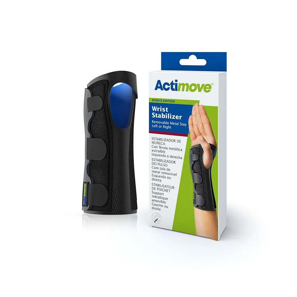 Actimove Sports Edition, Wrist Stabilizer, Removable Metal Stay, Right/Left, Black