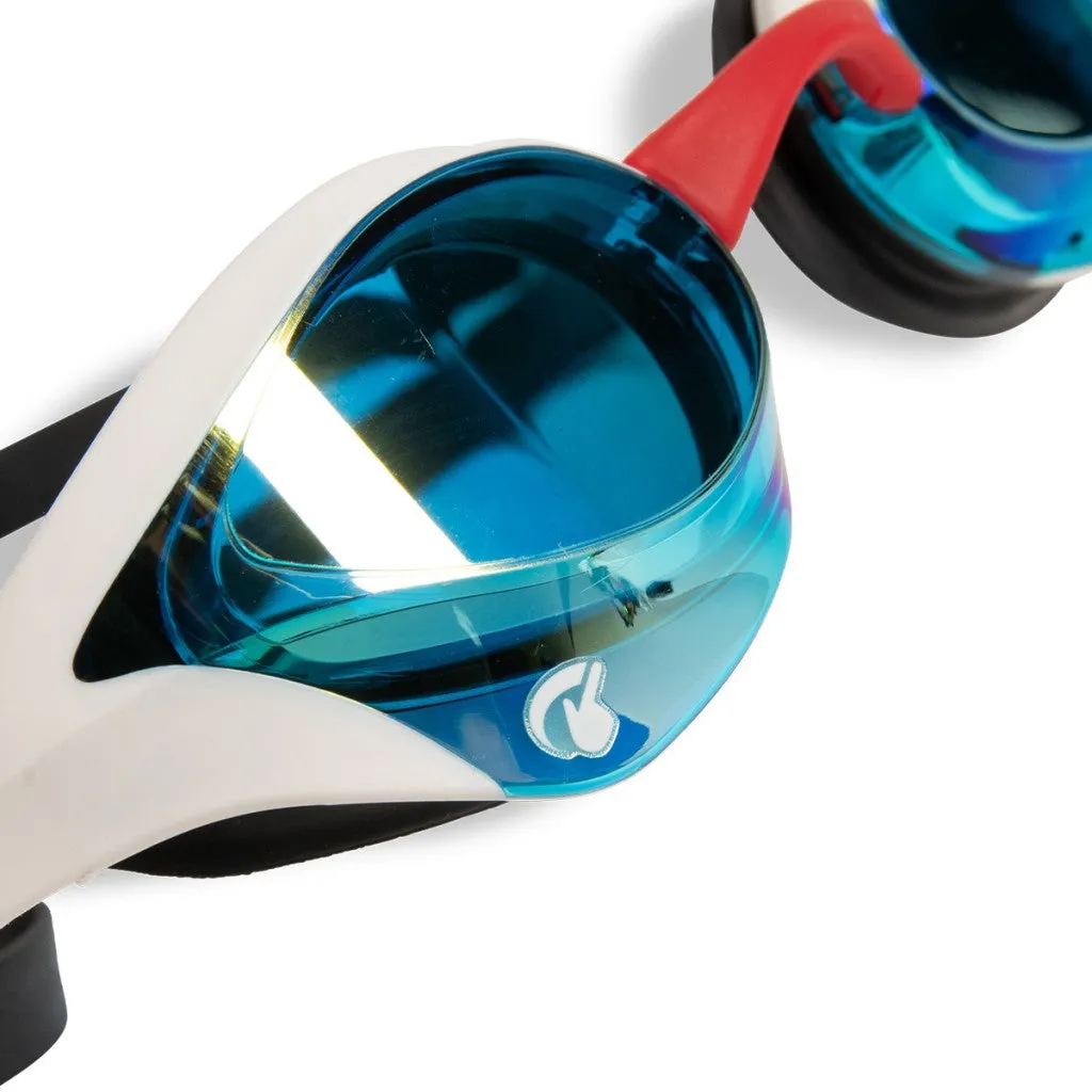 Arena Cobra Ultra Swipe Mirror Racing Goggle Fireflow Limited Edition | Aqua White - Fireflow