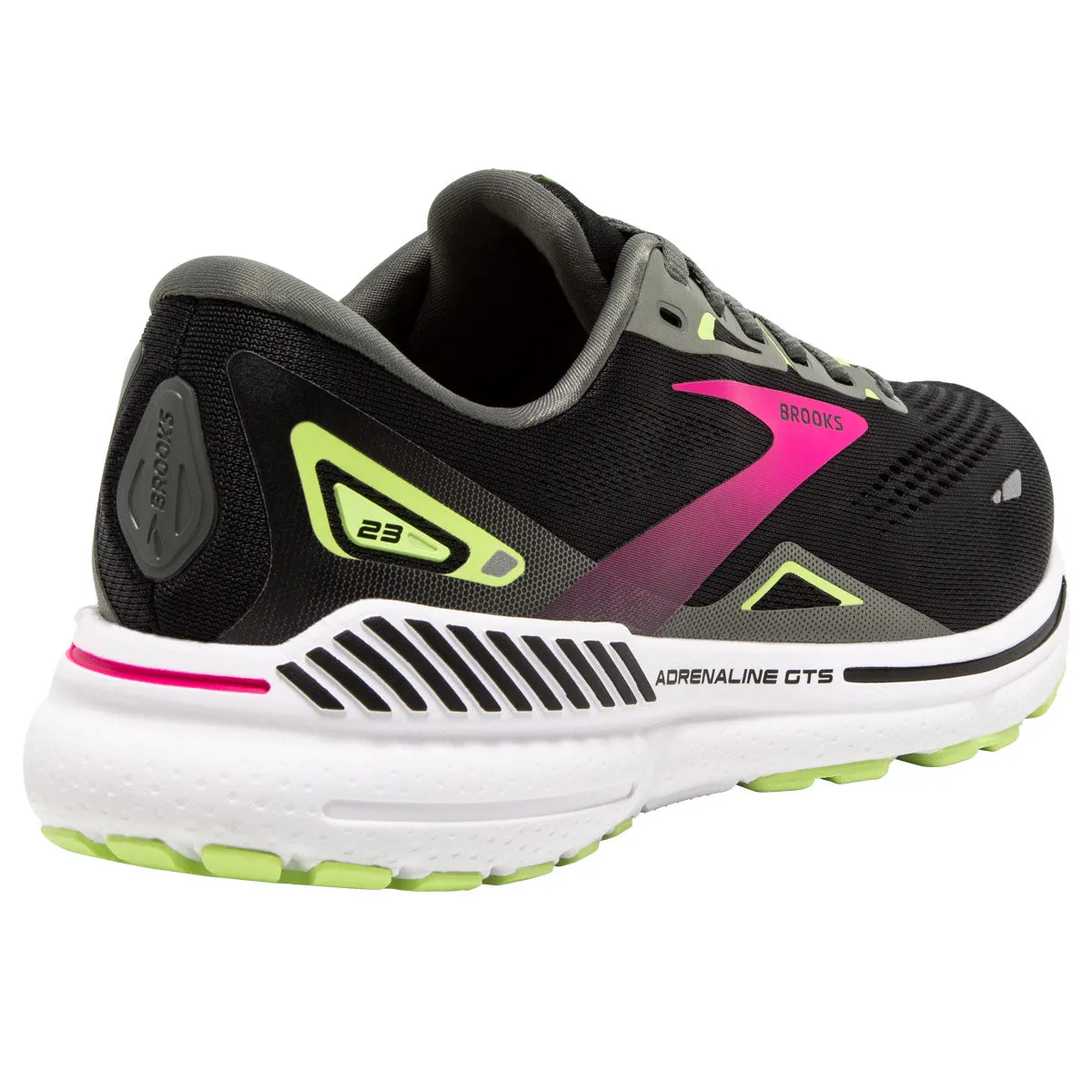 Brooks Adrenaline GTS 23 Wide Running Shoes - Womens - Black/Gunmetal/Sharp Green