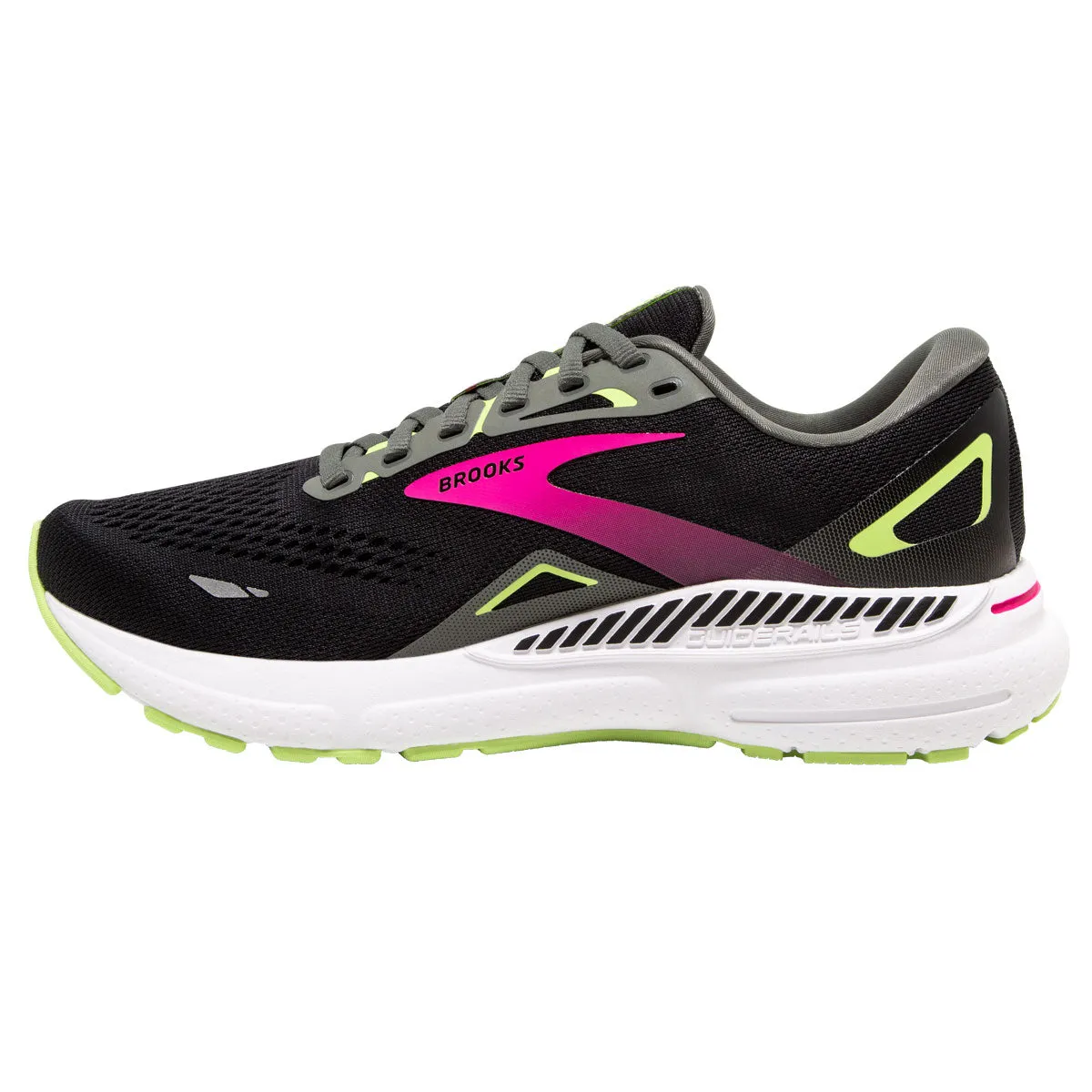 Brooks Adrenaline GTS 23 Wide Running Shoes - Womens - Black/Gunmetal/Sharp Green