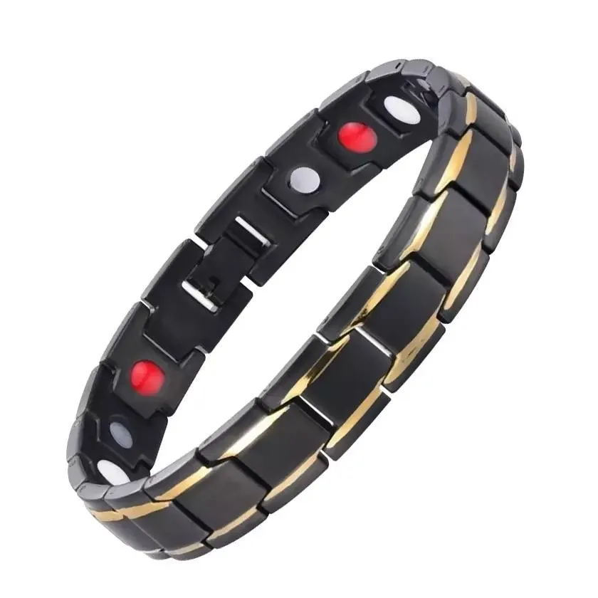 Copper Alloy Magnetic Healthy Care Stone Therapeutic Energy Healing Bracelet