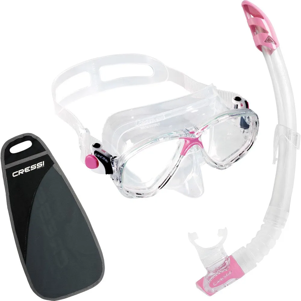 Cressi Marea VIP Mask and Snorkel Set - Clear/Pink