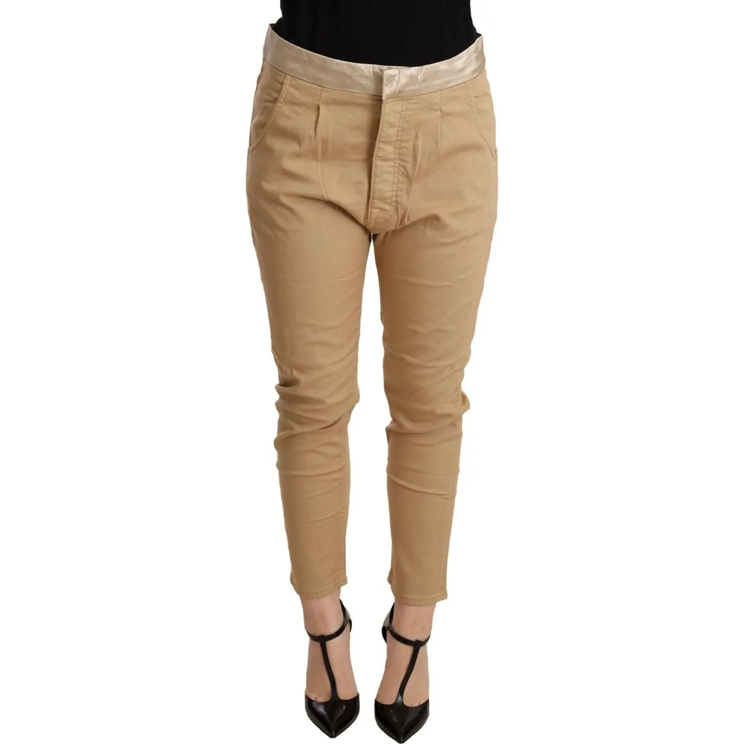 CYCLE Beige Mid Waist Slim Fit Skinny Pants