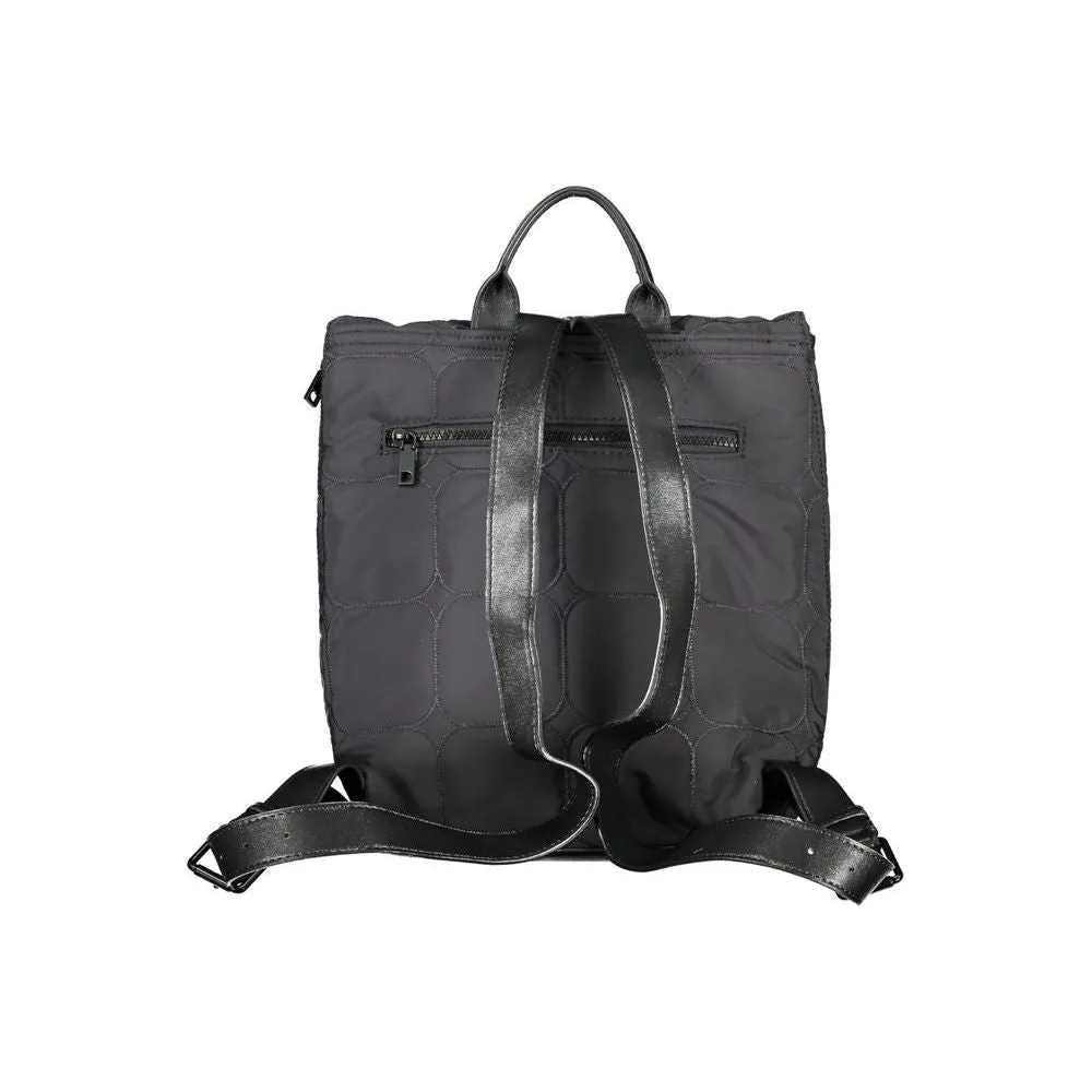 Desigual Chic Urban Black Polyester Backpack with Contrasting Details