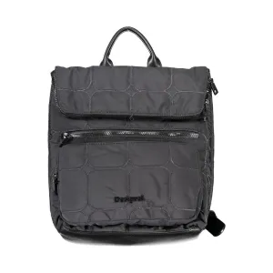 Desigual Chic Urban Black Polyester Backpack with Contrasting Details