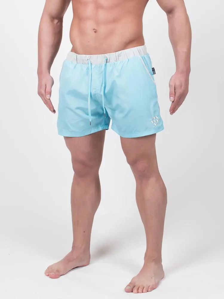 Desire Mid-Length Swim/Beach Shorts (Baby Blue)