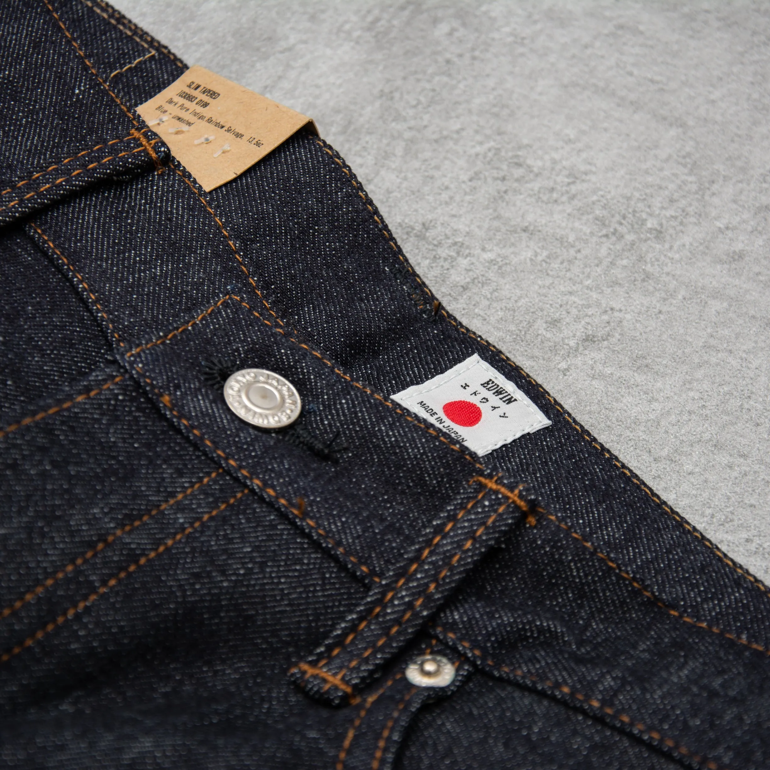 Edwin Slim Tapered Jeans - Rainbow Dark Pure Indigo Unwashed