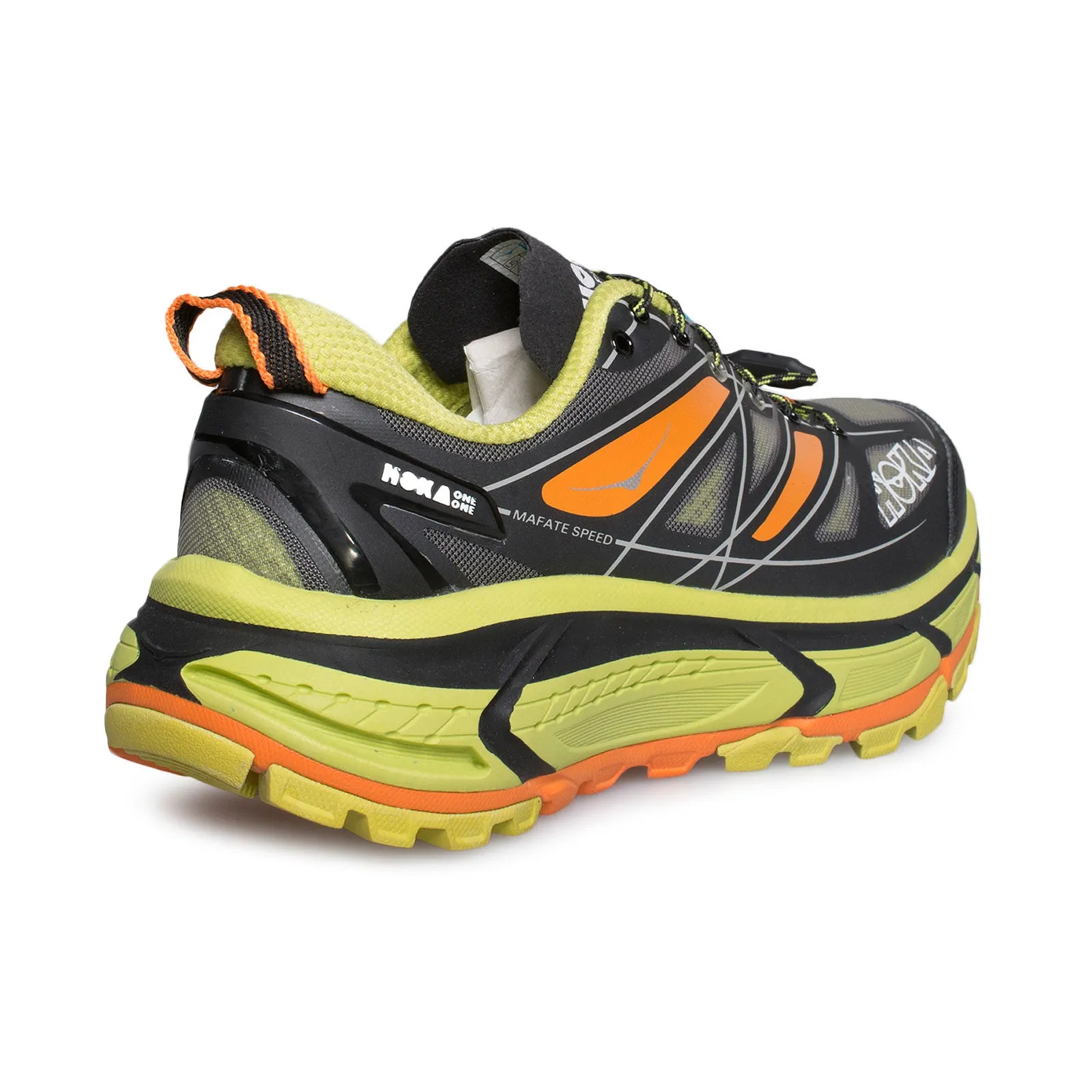 Hoka Mafate Speed Black / Lime / Orange Running Shoes - Women's