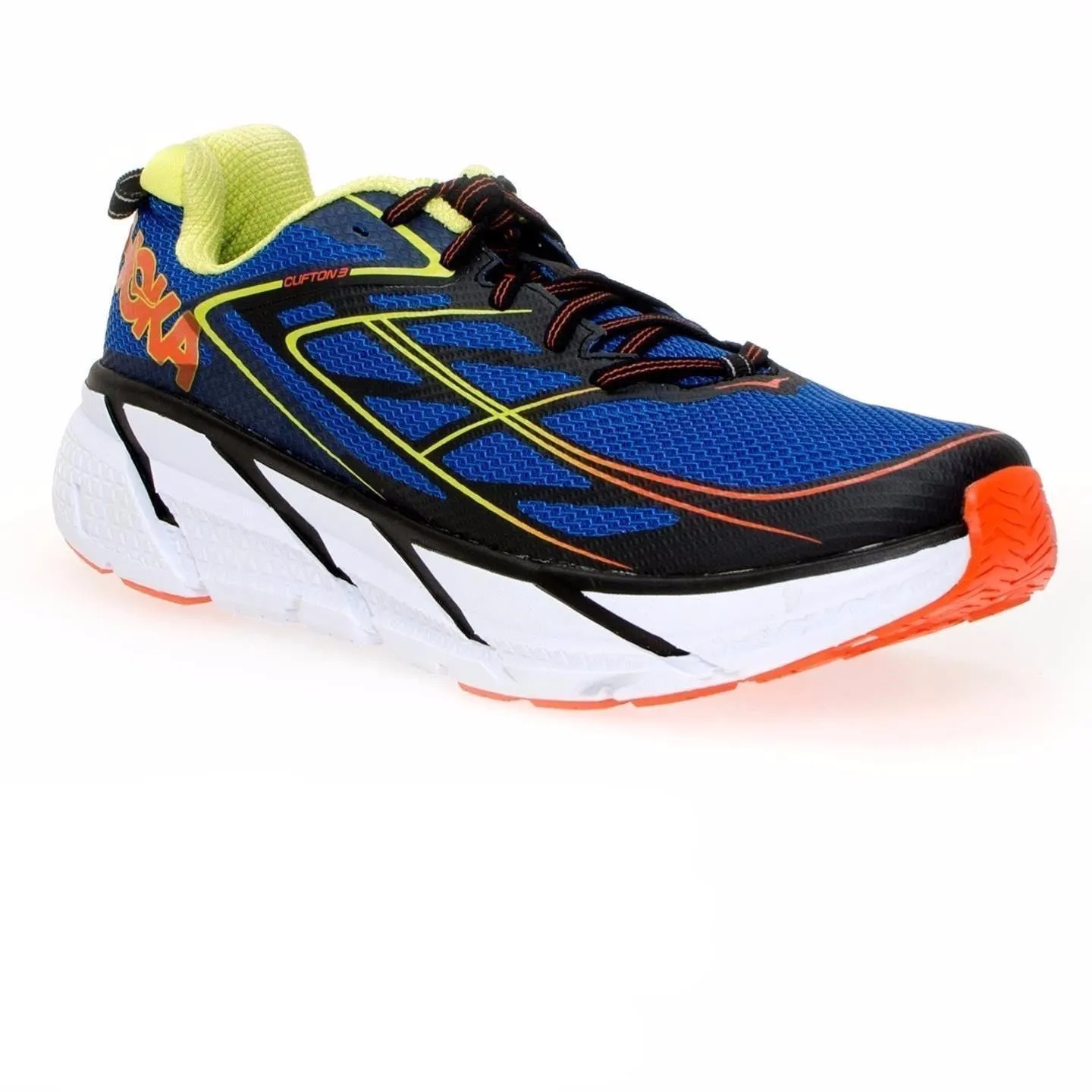 Hoka One One Clifton 3 Blue / Red / Orange Running Shoes