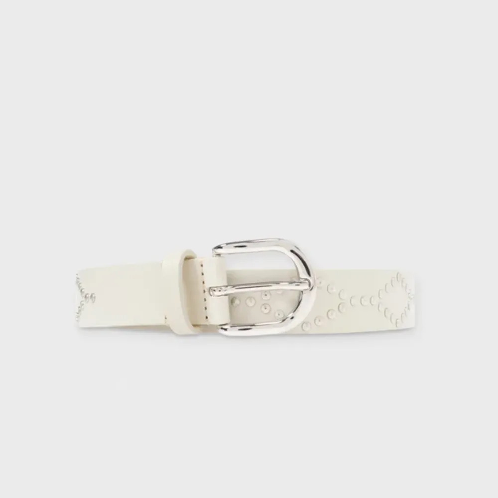 Isabel Marant Liliana Studded Belt - Chalk/Silver