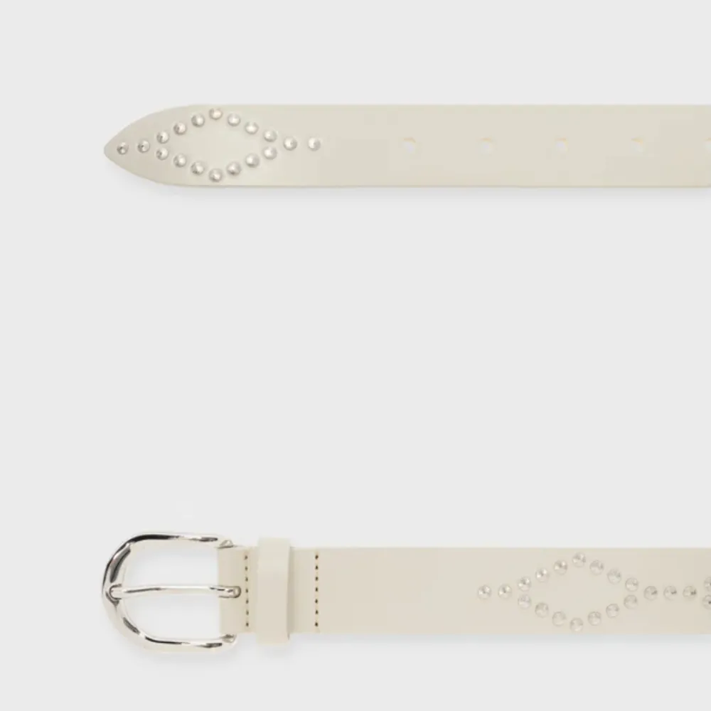 Isabel Marant Liliana Studded Belt - Chalk/Silver