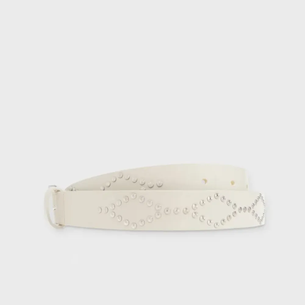 Isabel Marant Liliana Studded Belt - Chalk/Silver