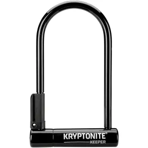 Kryptonite Keeper U-Lock - 4 x 10", Keyed, Black, Includes bracket