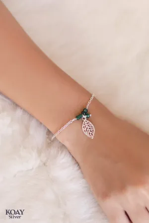 Leaf Green Stones Bracelet