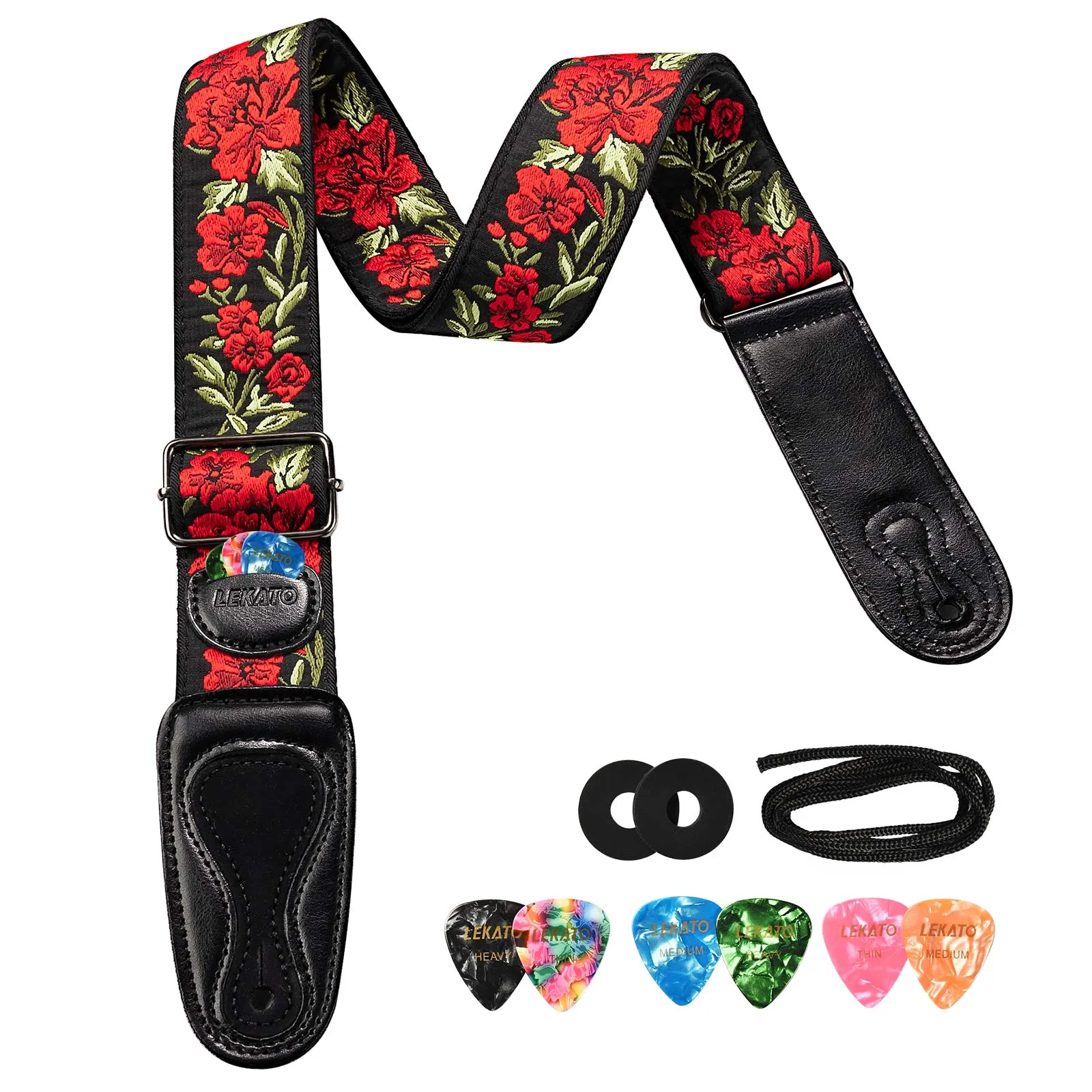 LEKATO LGS-6 Guitar Strap Embroidered Bohemian Style