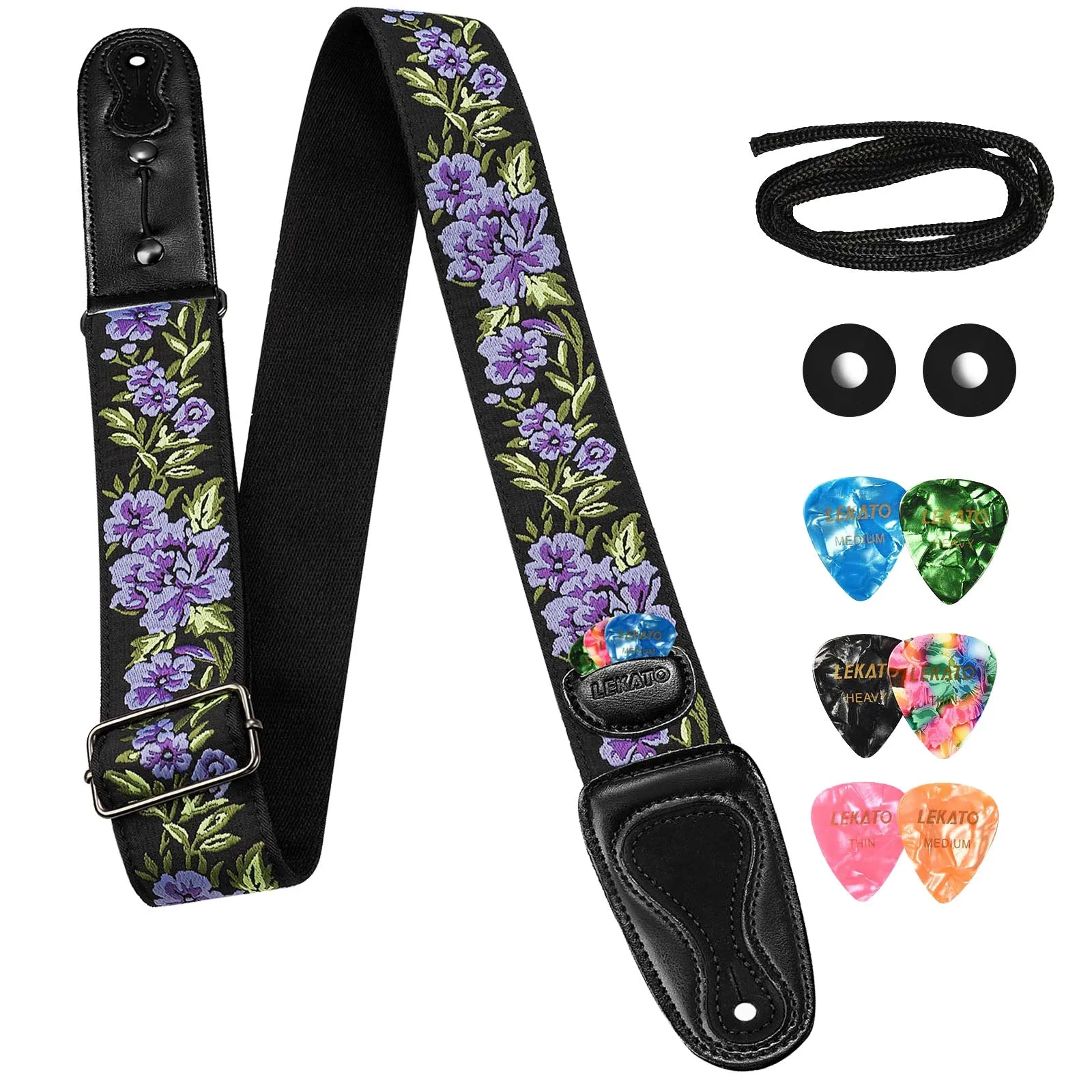 LEKATO LGS-6 Guitar Strap Embroidered Bohemian Style