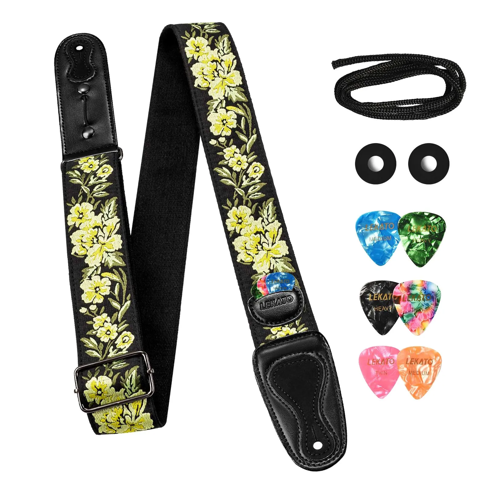 LEKATO LGS-6 Guitar Strap Embroidered Bohemian Style