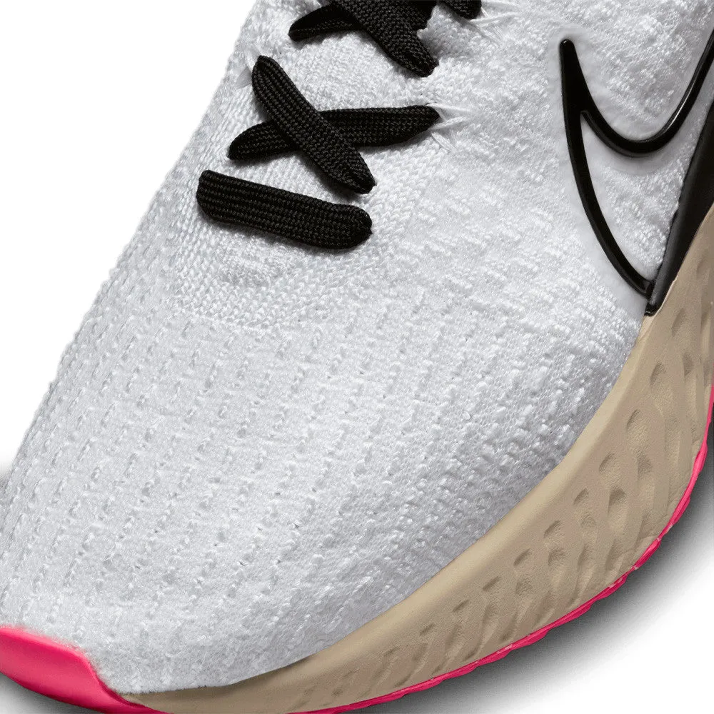 Nike React Infinity Flyknit 3 Trainers - White / Pink