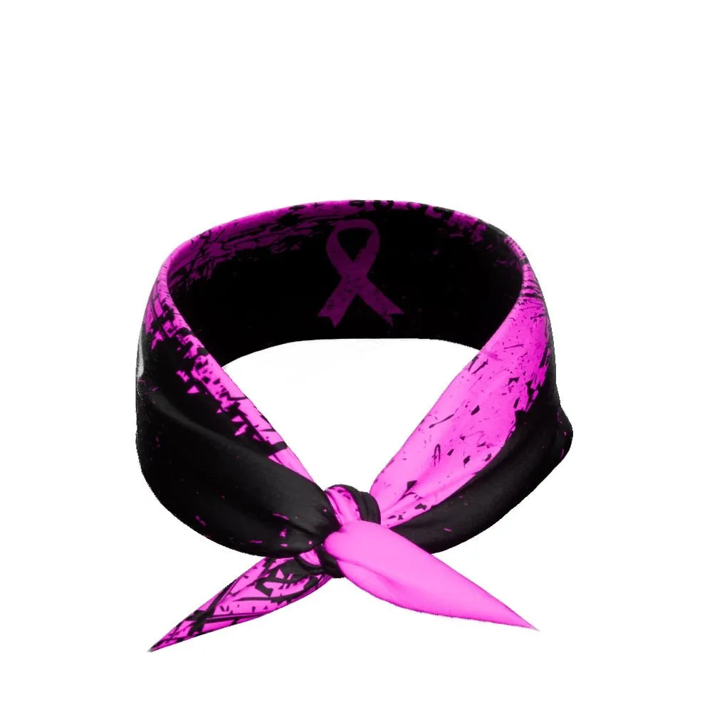 Pink Splattered Breast Cancer Tie Headband