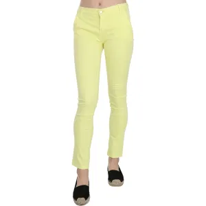 PINKO Chic Yellow Low Waist Skinny Casual Trousers