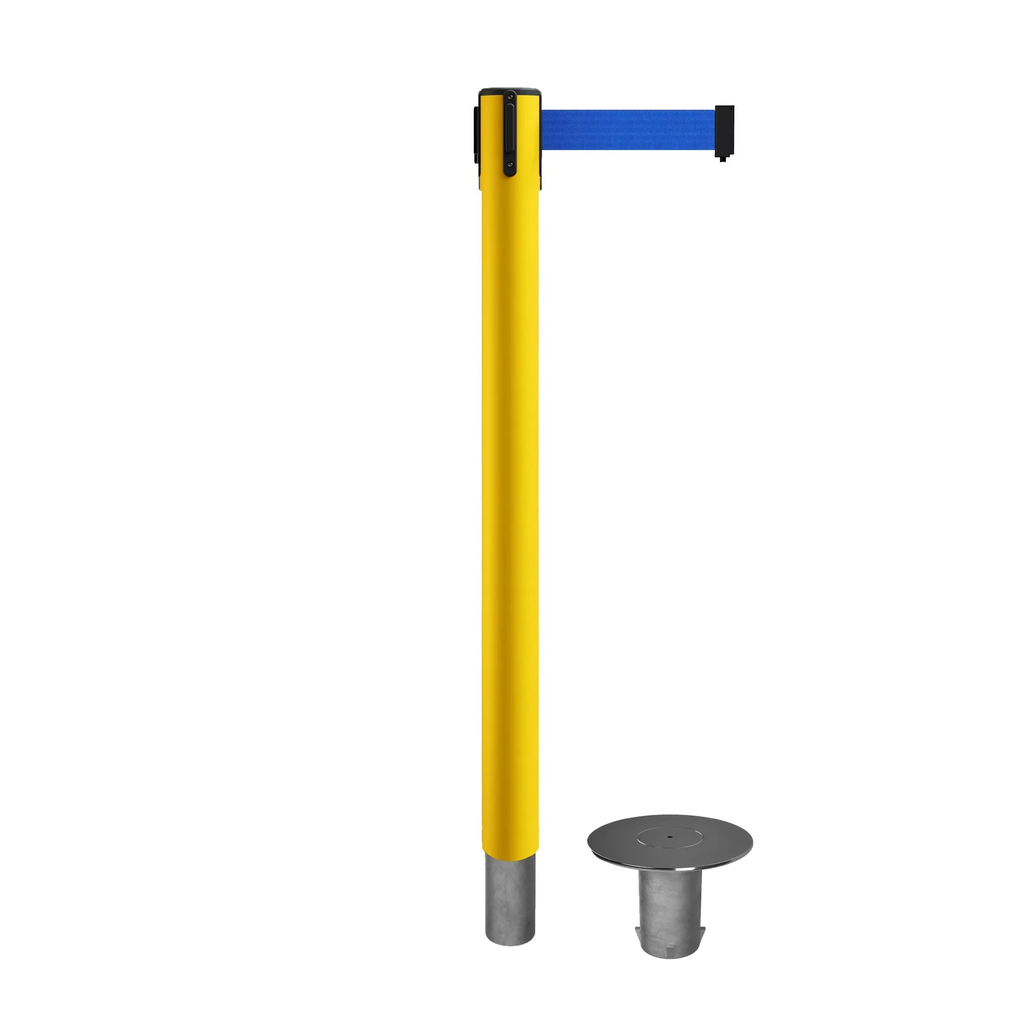 Retractable Belt Barrier Stanchion, Removable Base, 14 ft Belt - Montour Line MX650R