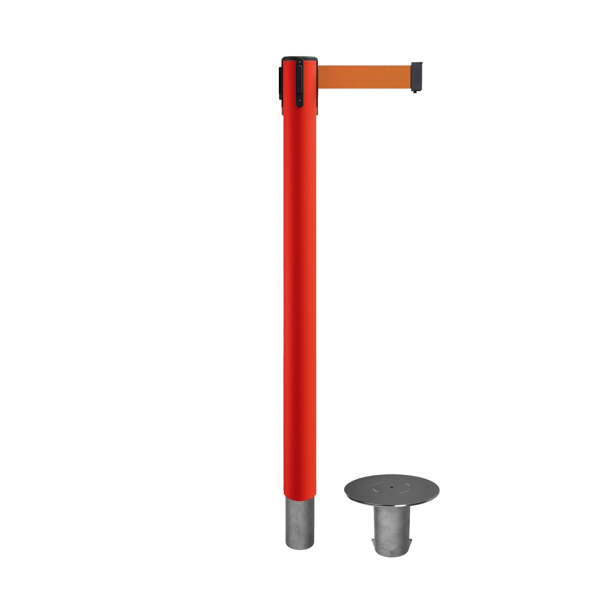 Retractable Belt Barrier Stanchion, Removable Base, 14 ft Belt - Montour Line MX650R