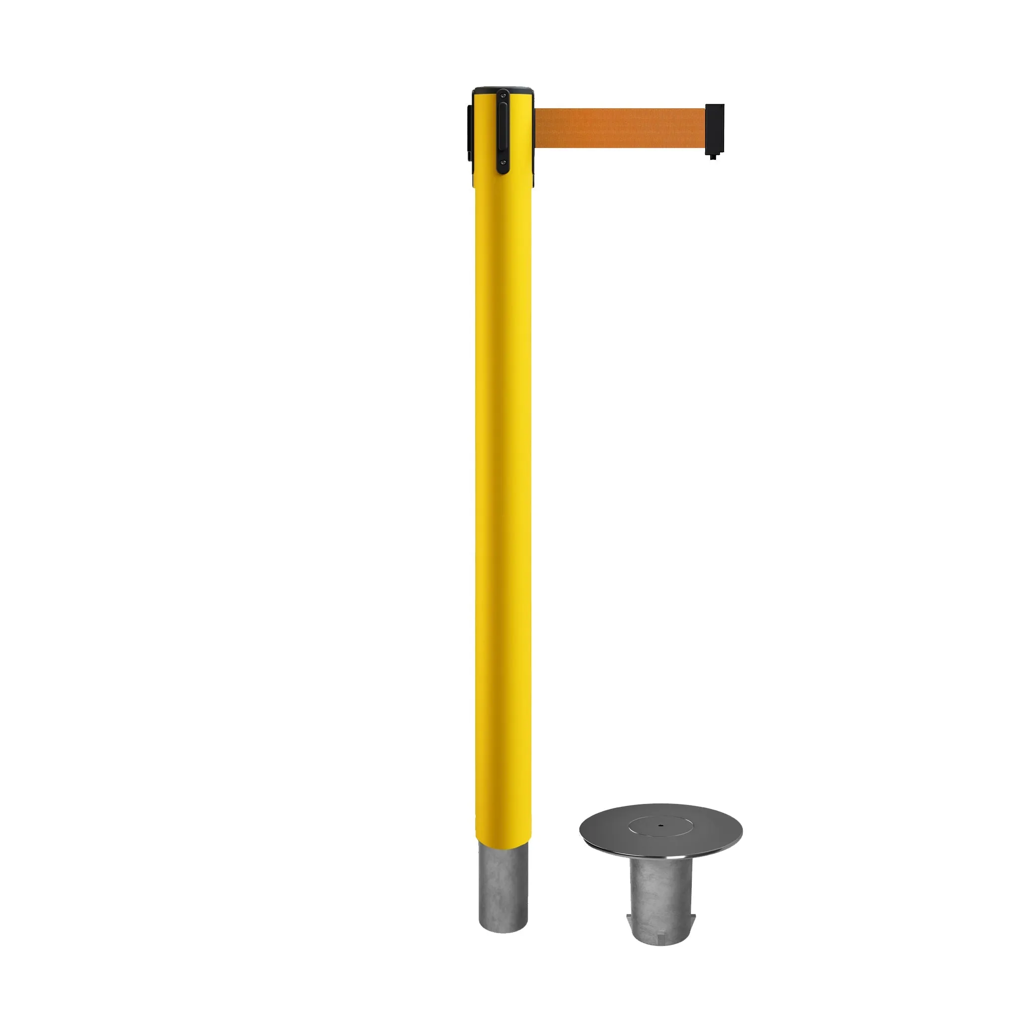 Retractable Belt Barrier Stanchion, Removable Base, 14 ft Belt - Montour Line MX650R