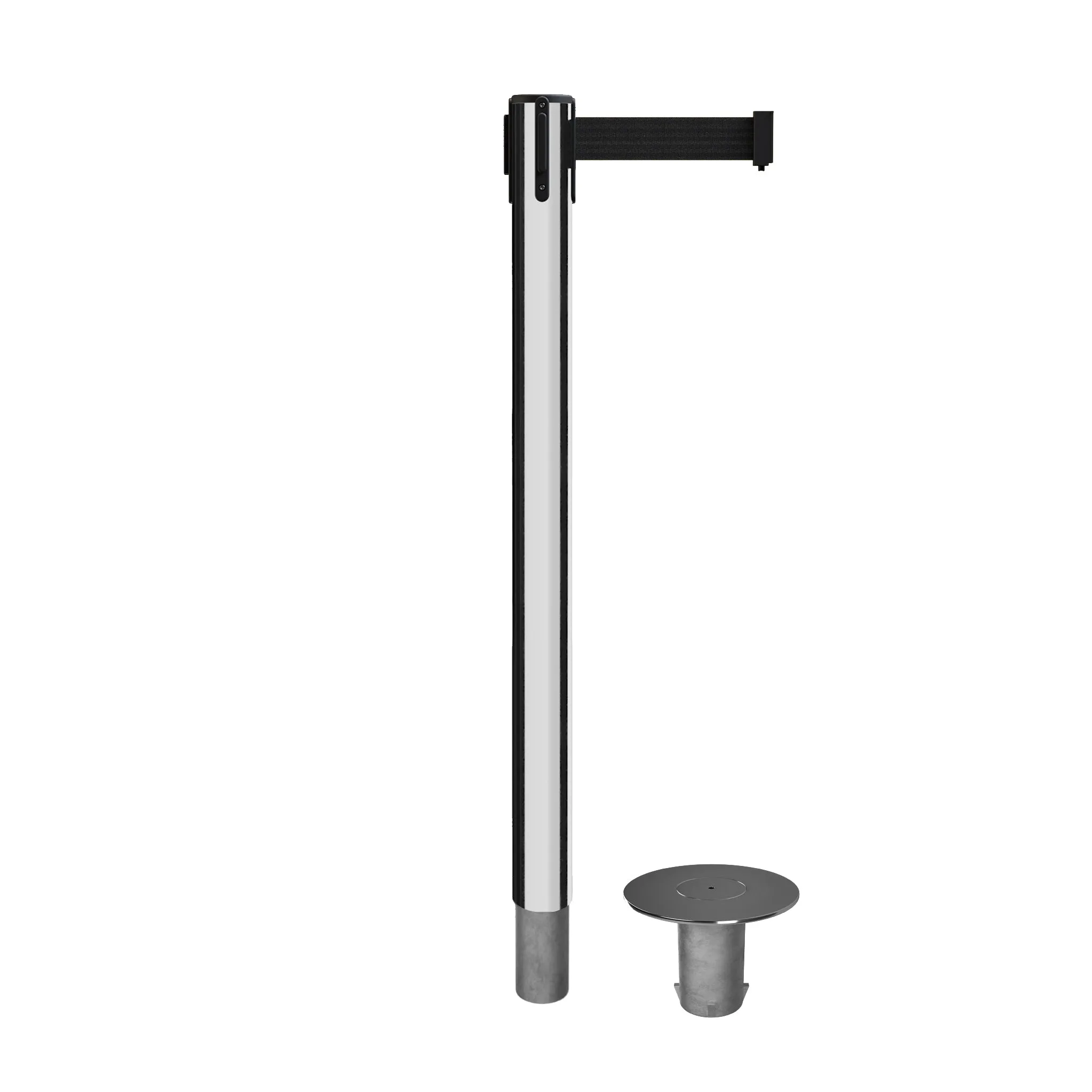 Retractable Belt Barrier Stanchion, Removable Base, 14 ft Belt - Montour Line MX650R