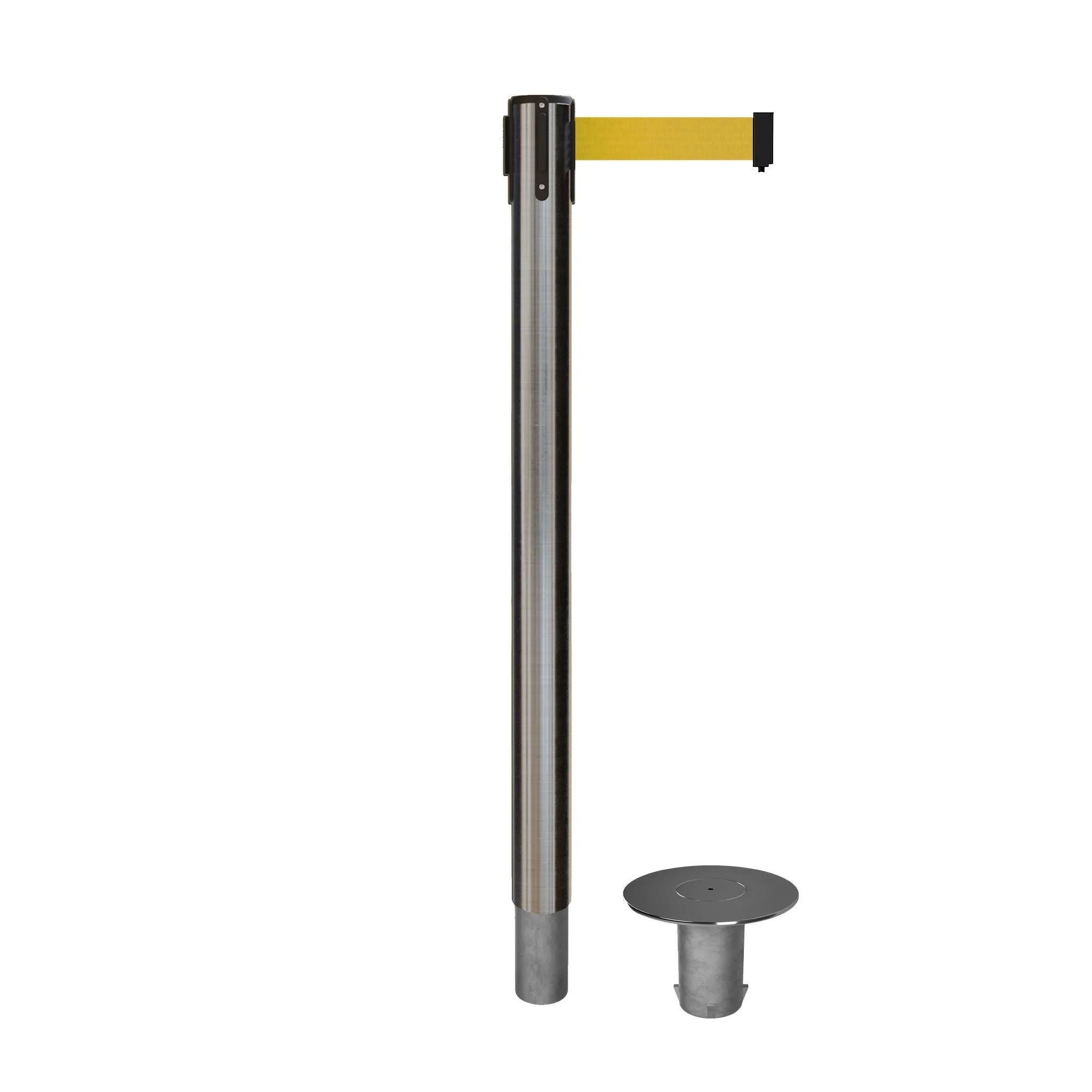 Retractable Belt Barrier Stanchion, Removable Base, 14 ft Belt - Montour Line MX650R