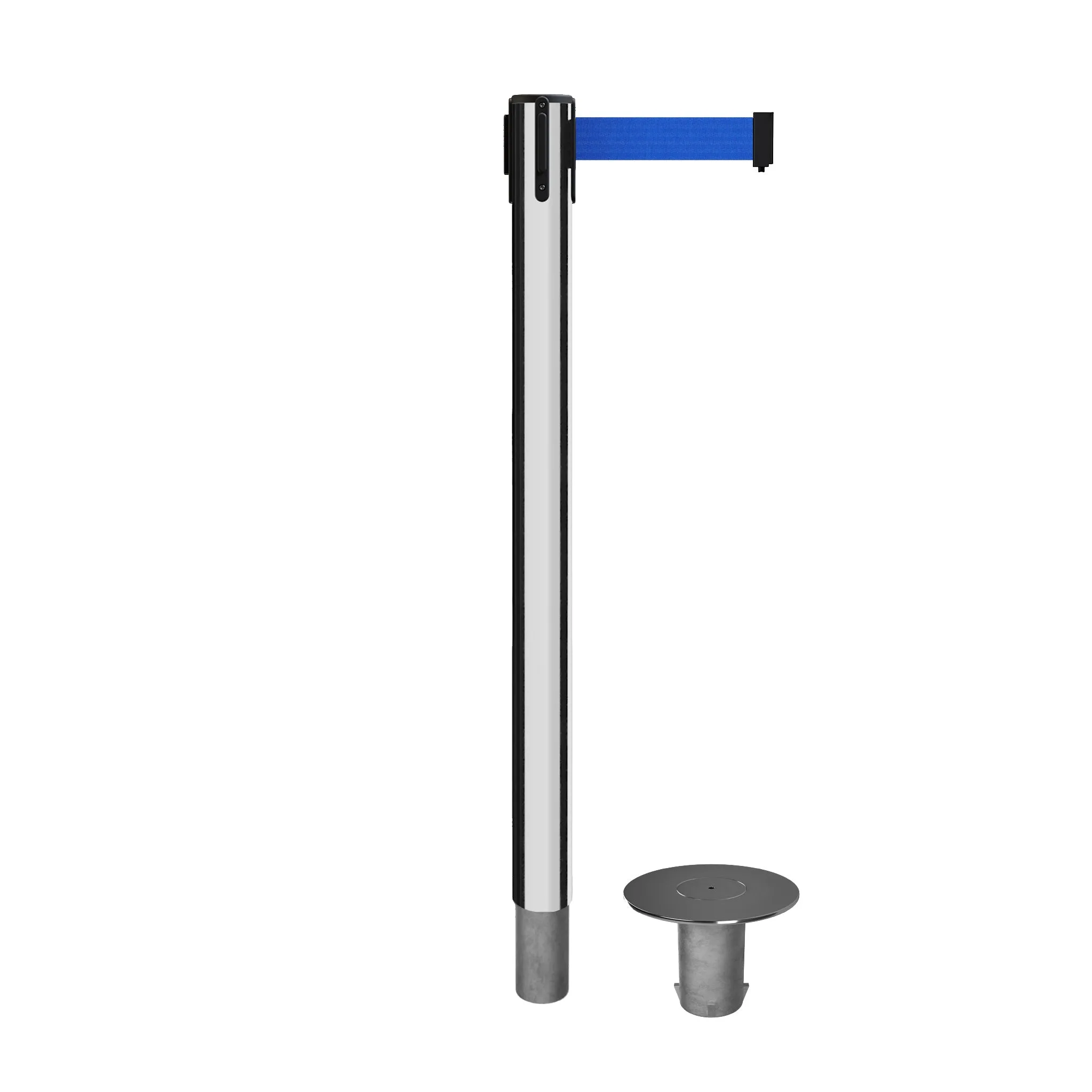 Retractable Belt Barrier Stanchion, Removable Base, 14 ft Belt - Montour Line MX650R