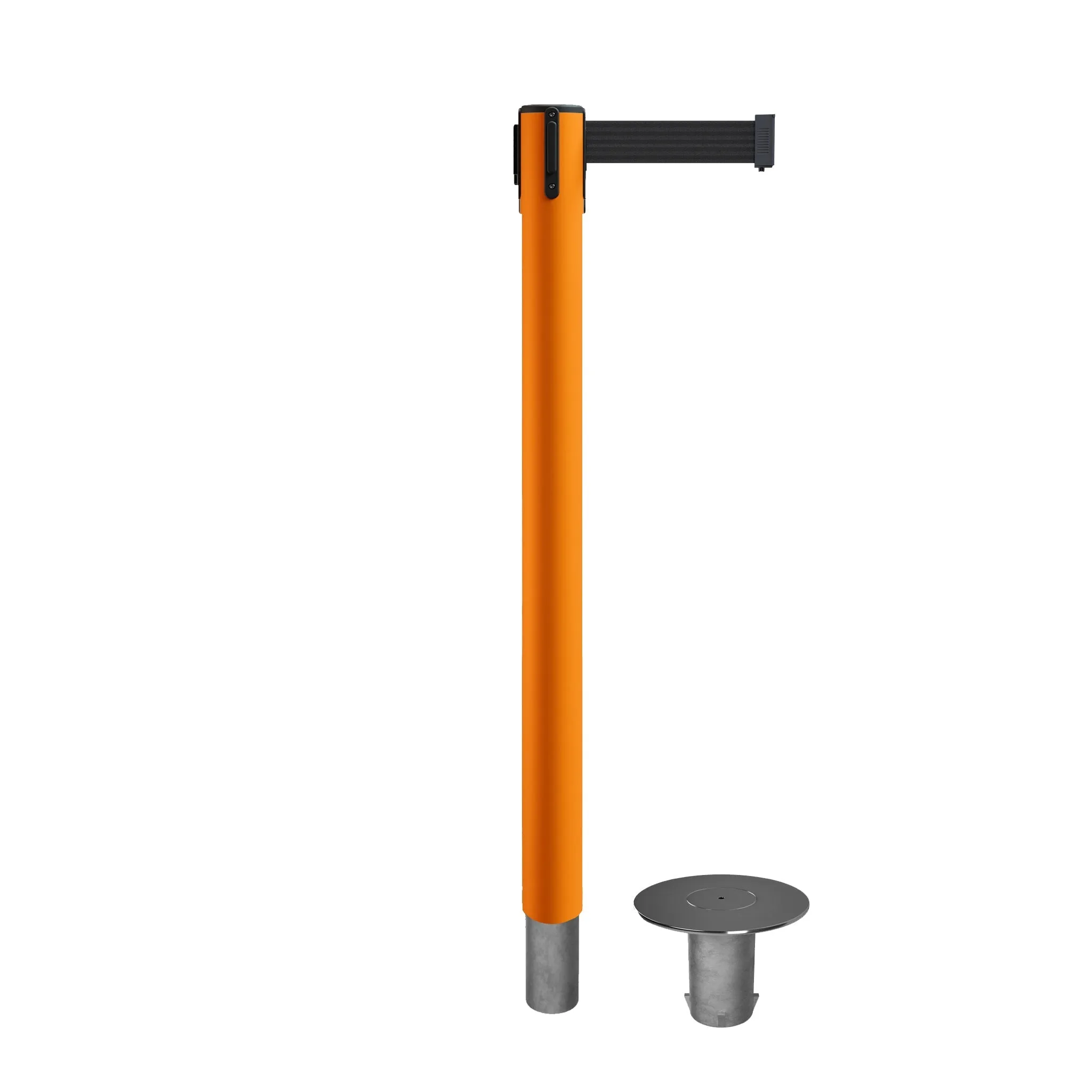 Retractable Belt Barrier Stanchion, Removable Base, 14 ft Belt - Montour Line MX650R