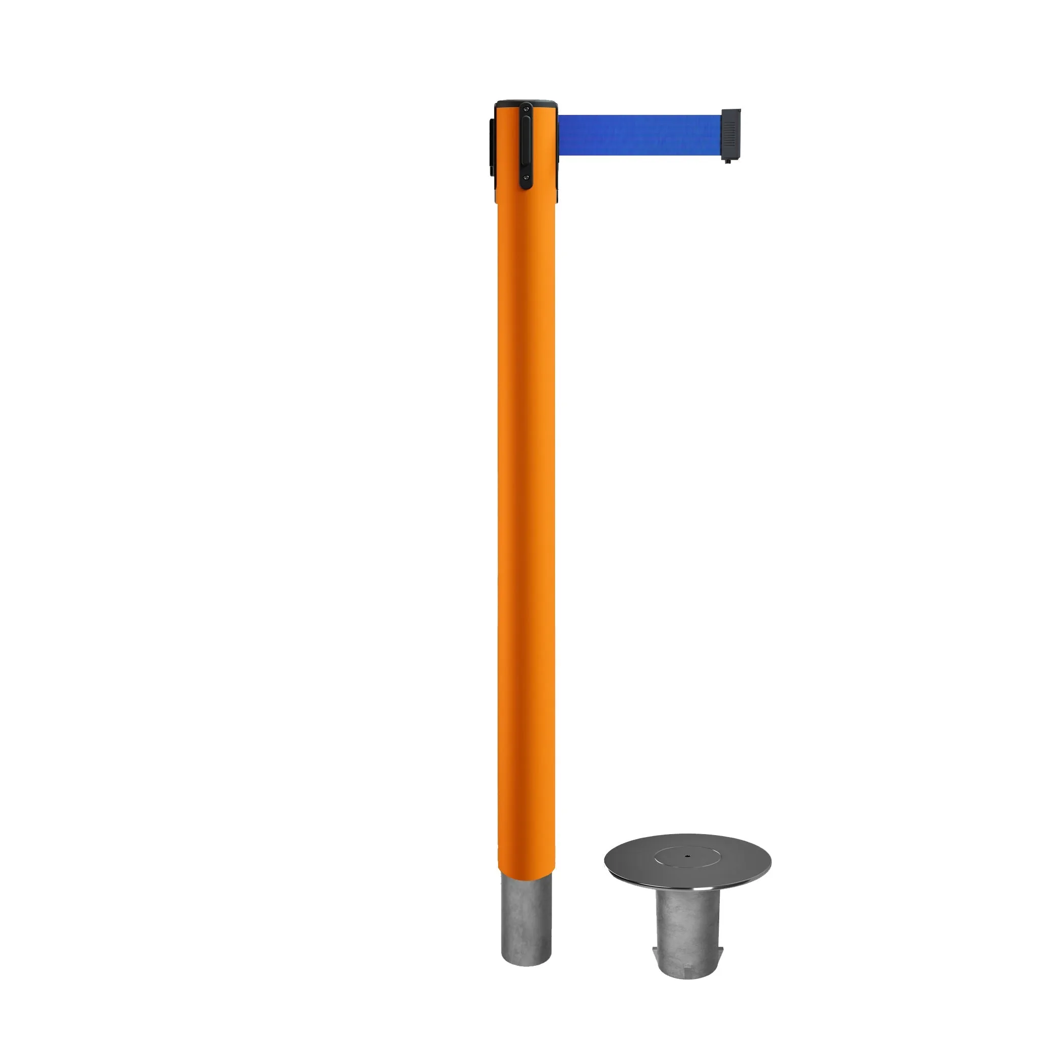 Retractable Belt Barrier Stanchion, Removable Base, 14 ft Belt - Montour Line MX650R