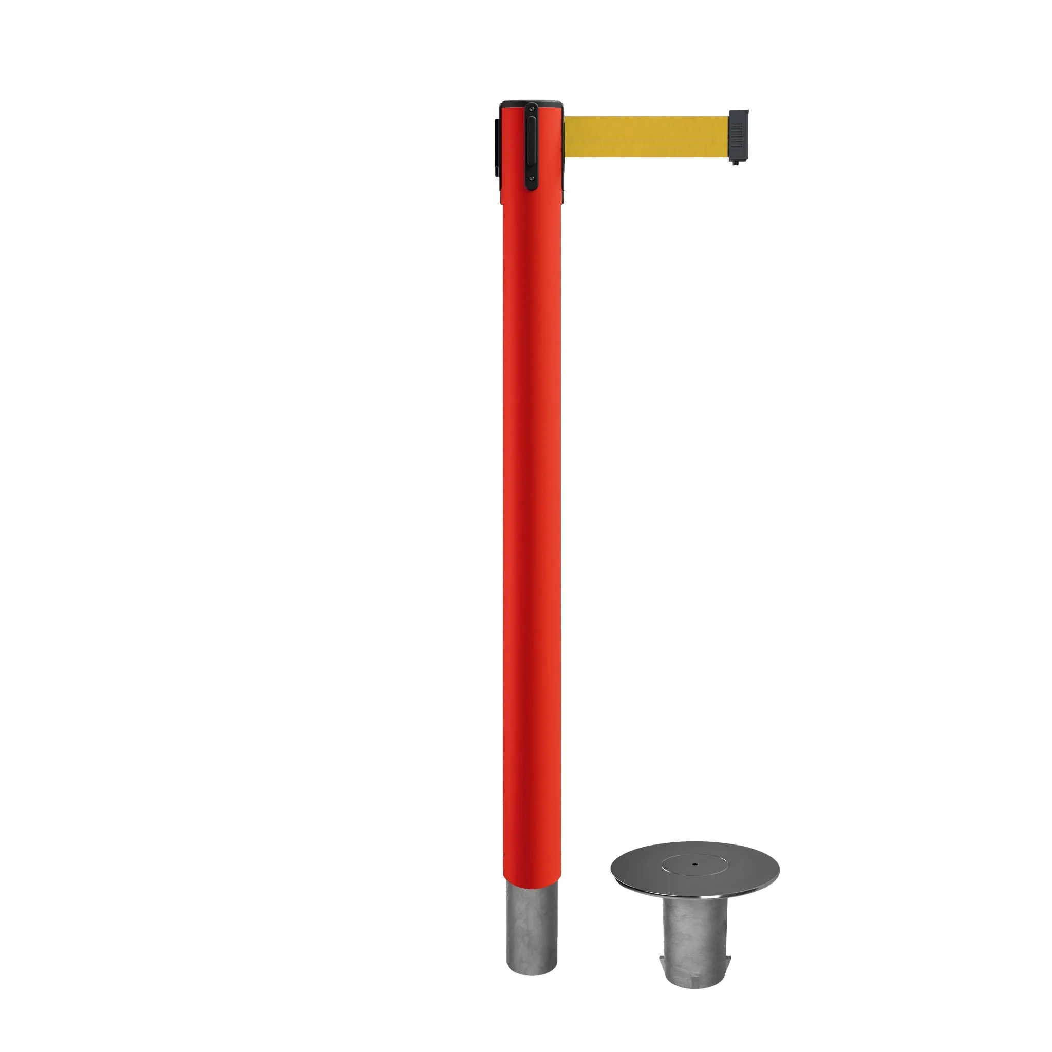 Retractable Belt Barrier Stanchion, Removable Base, 14 ft Belt - Montour Line MX650R