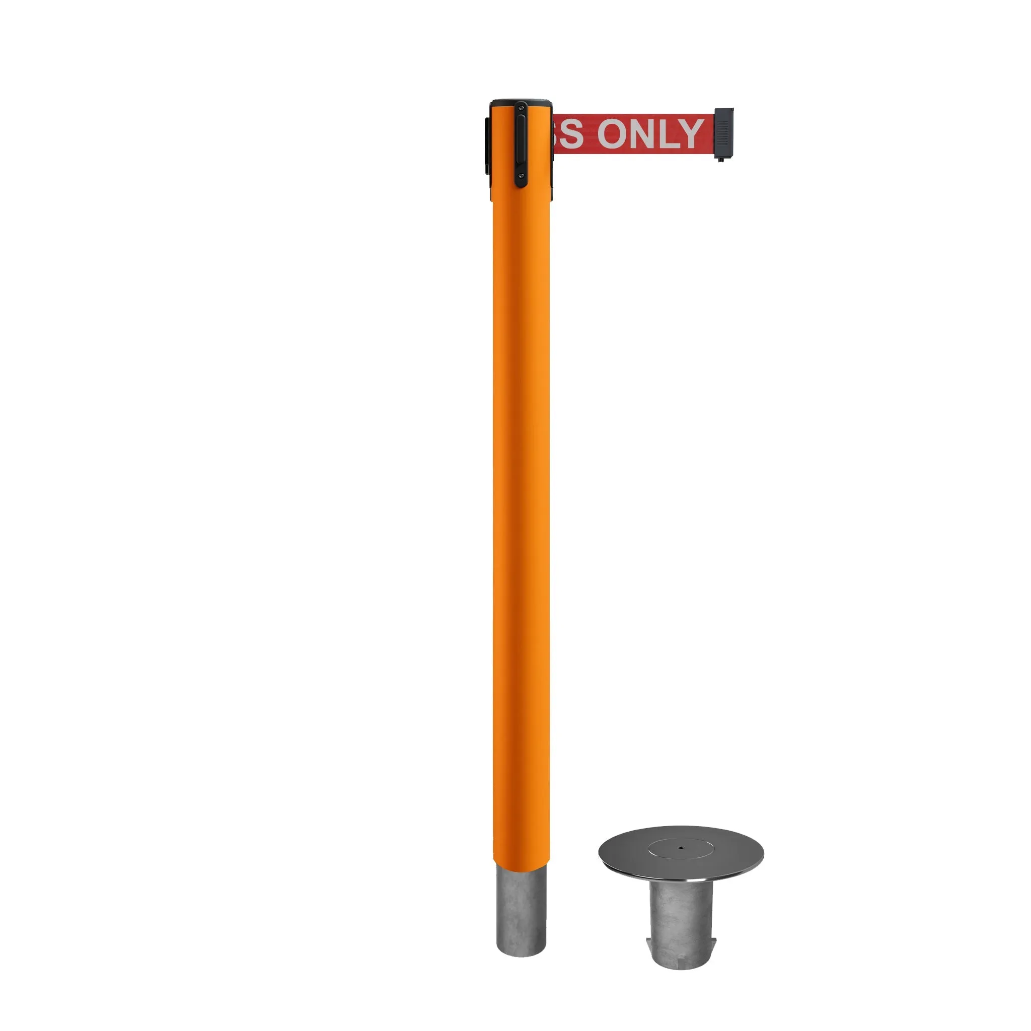 Retractable Belt Barrier Stanchion, Removable Base, 14 ft Belt - Montour Line MX650R