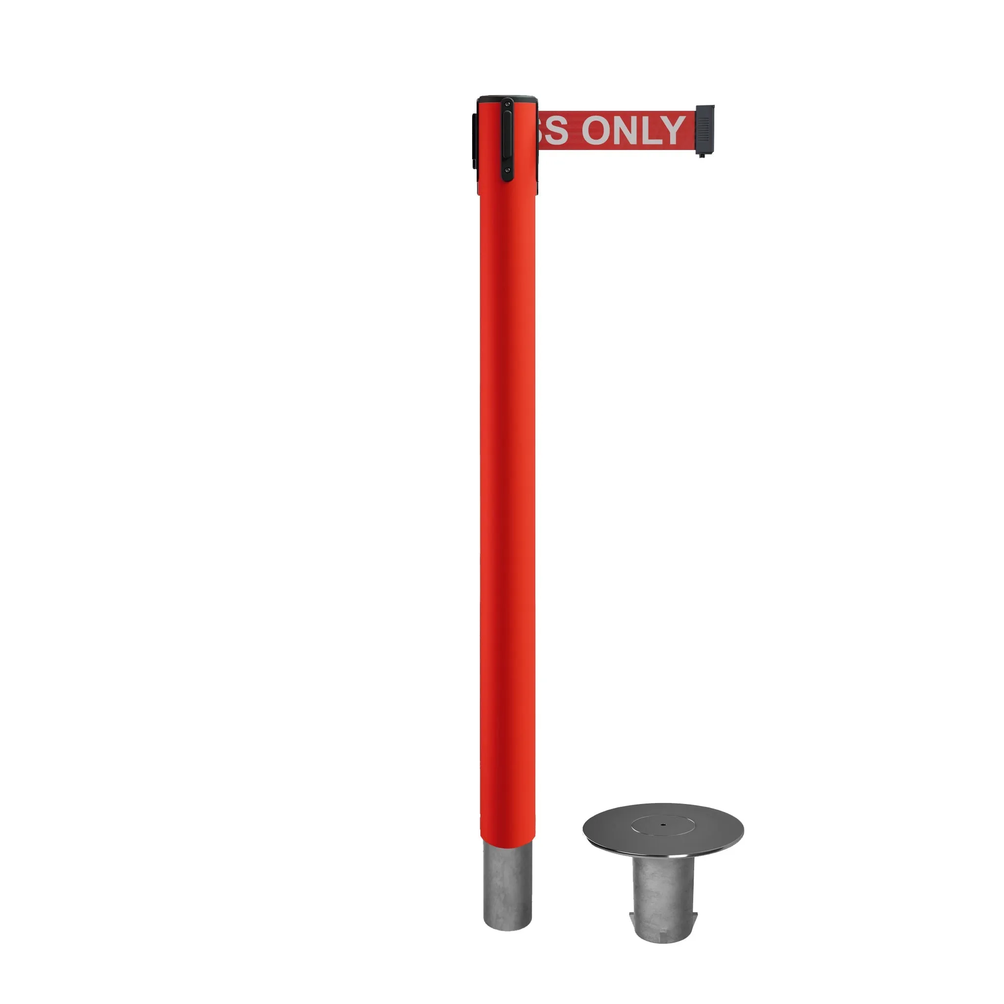 Retractable Belt Barrier Stanchion, Removable Base, 14 ft Belt - Montour Line MX650R