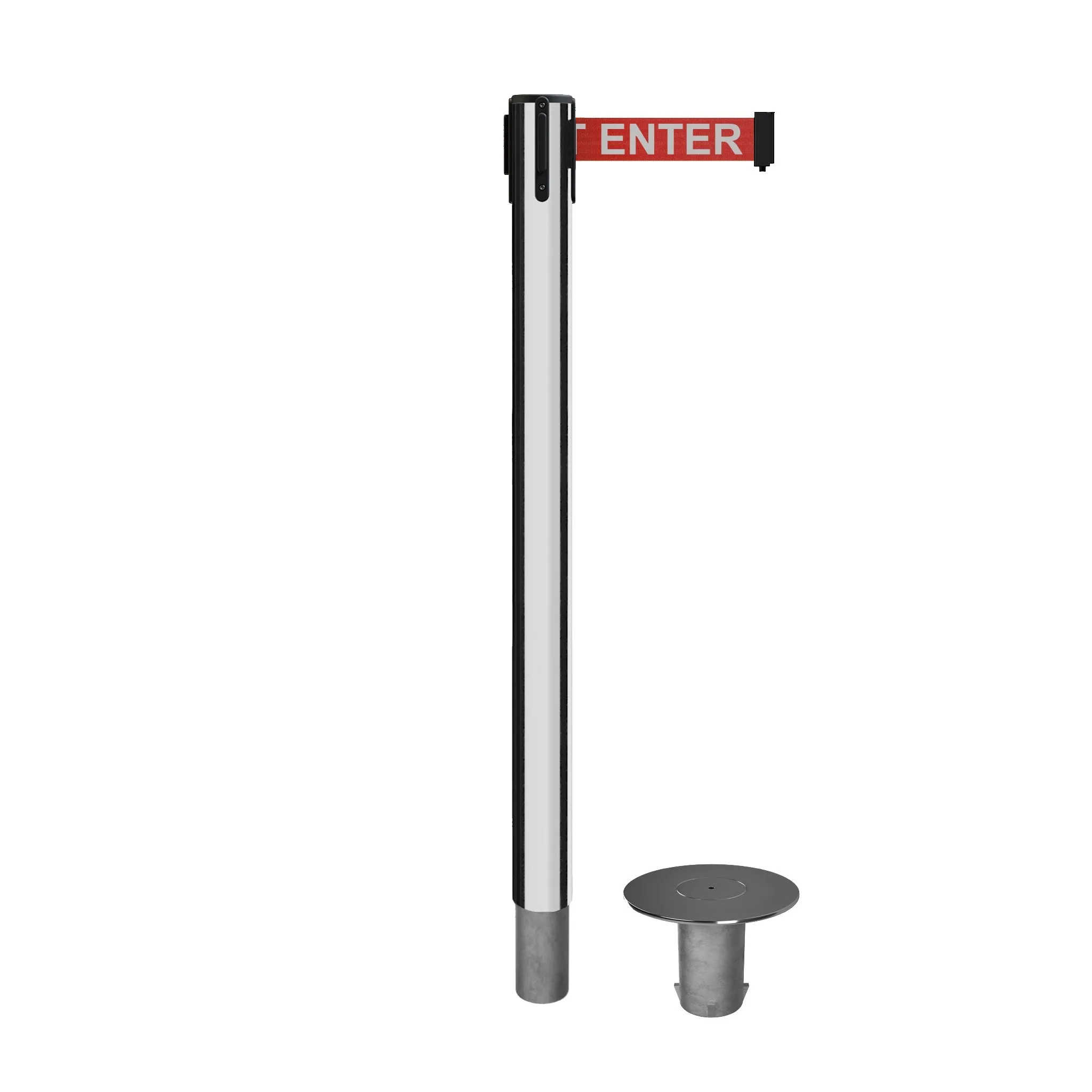 Retractable Belt Barrier Stanchion, Removable Base, 14 ft Belt - Montour Line MX650R