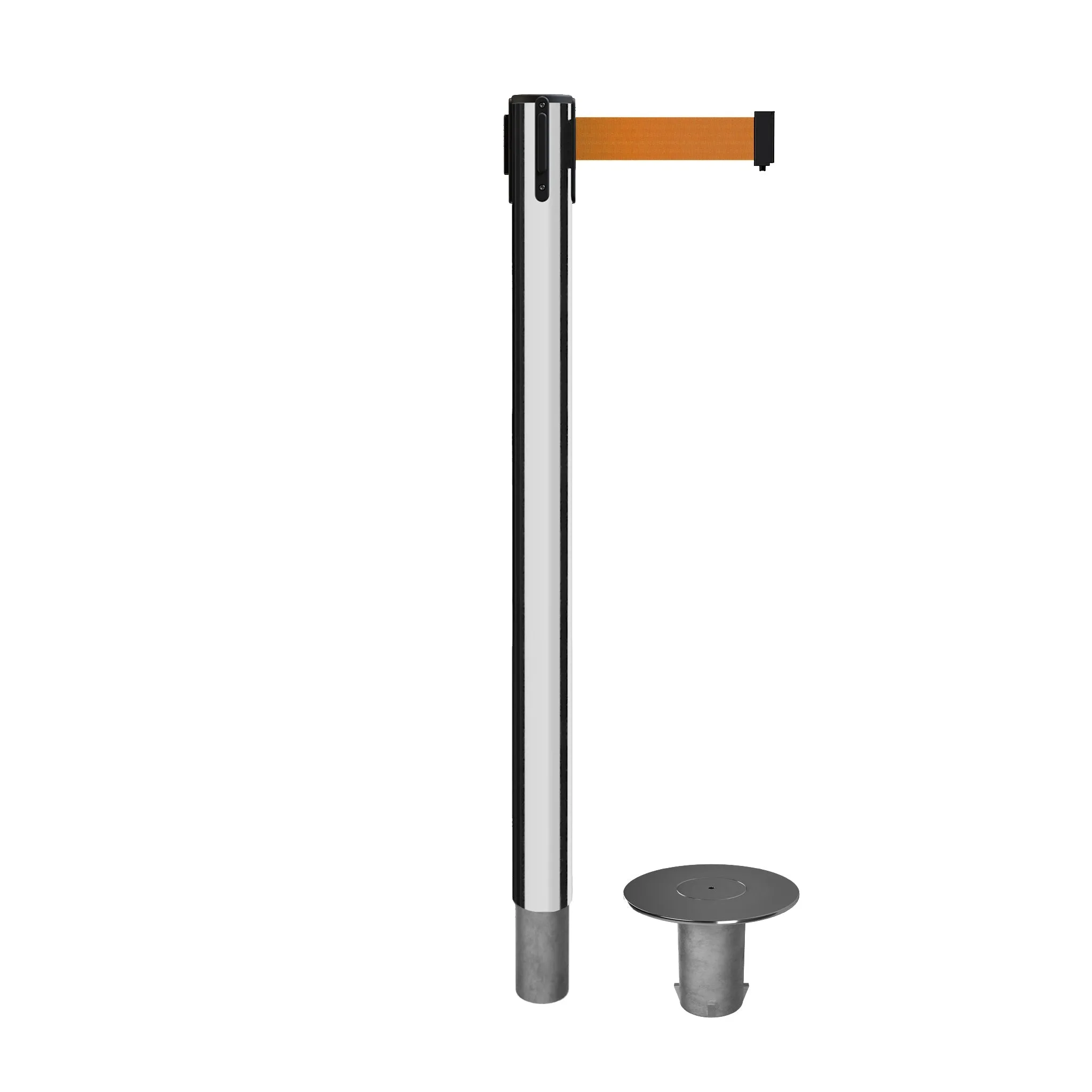 Retractable Belt Barrier Stanchion, Removable Base, 14 ft Belt - Montour Line MX650R