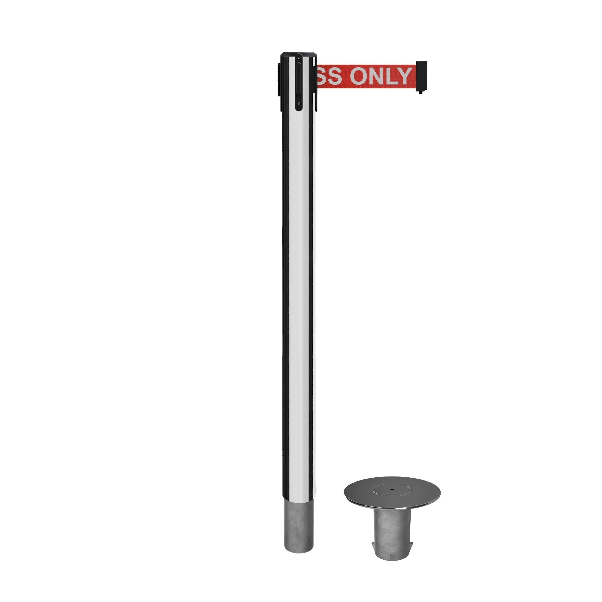 Retractable Belt Barrier Stanchion, Removable Base, 14 ft Belt - Montour Line MX650R