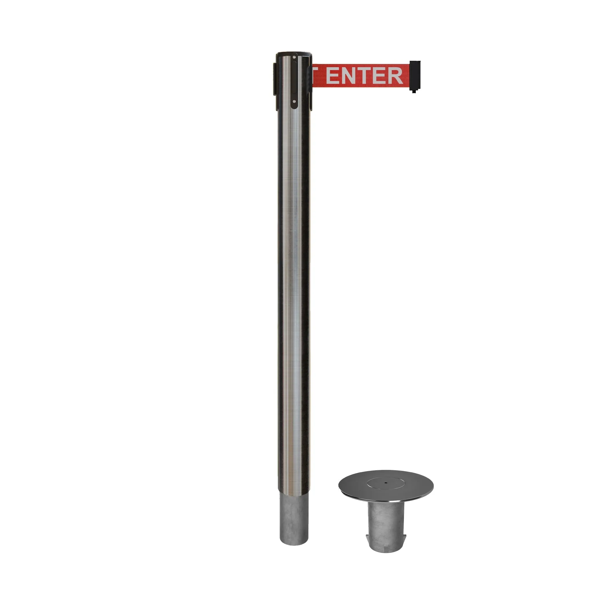 Retractable Belt Barrier Stanchion, Removable Base, 14 ft Belt - Montour Line MX650R