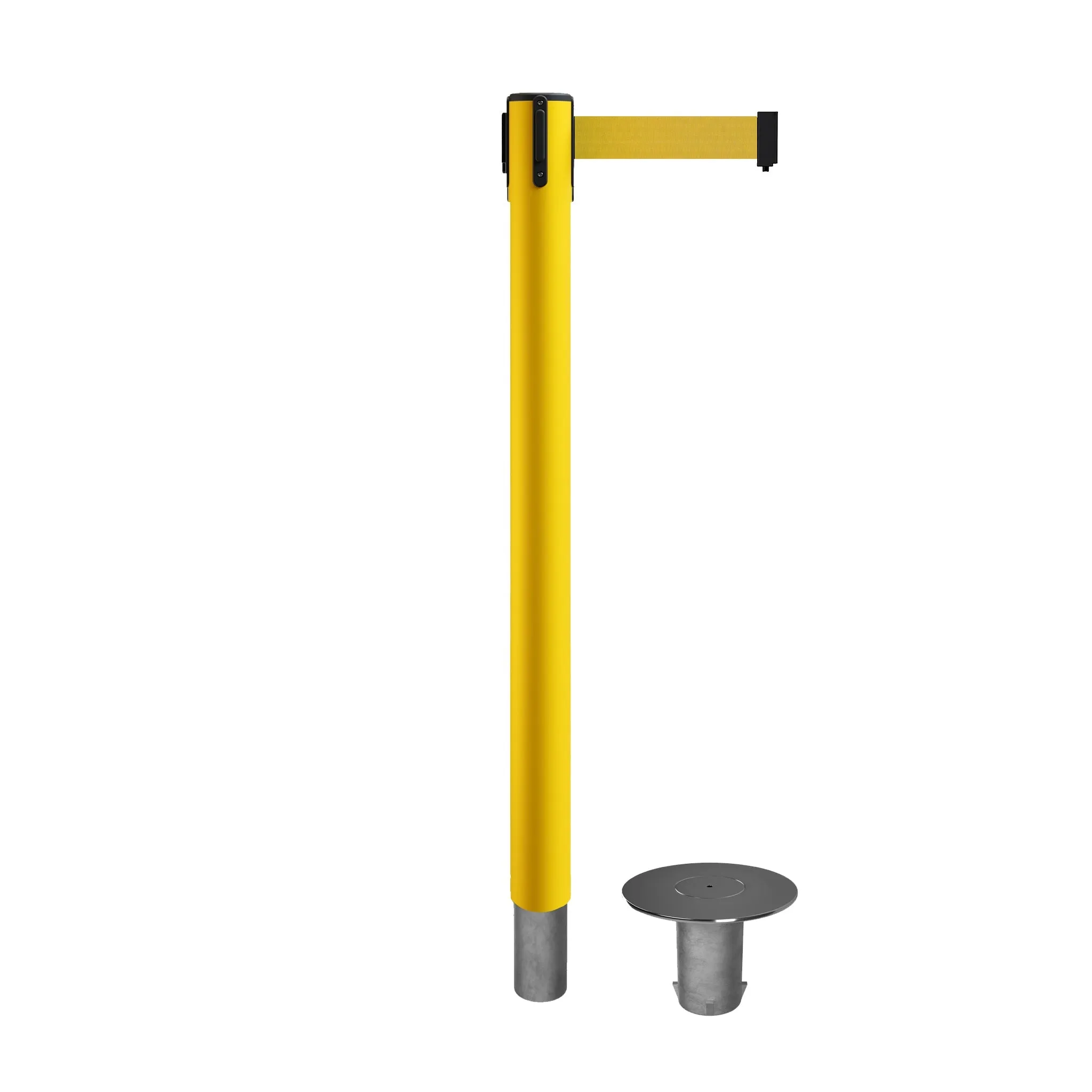 Retractable Belt Barrier Stanchion, Removable Base, 14 ft Belt - Montour Line MX650R