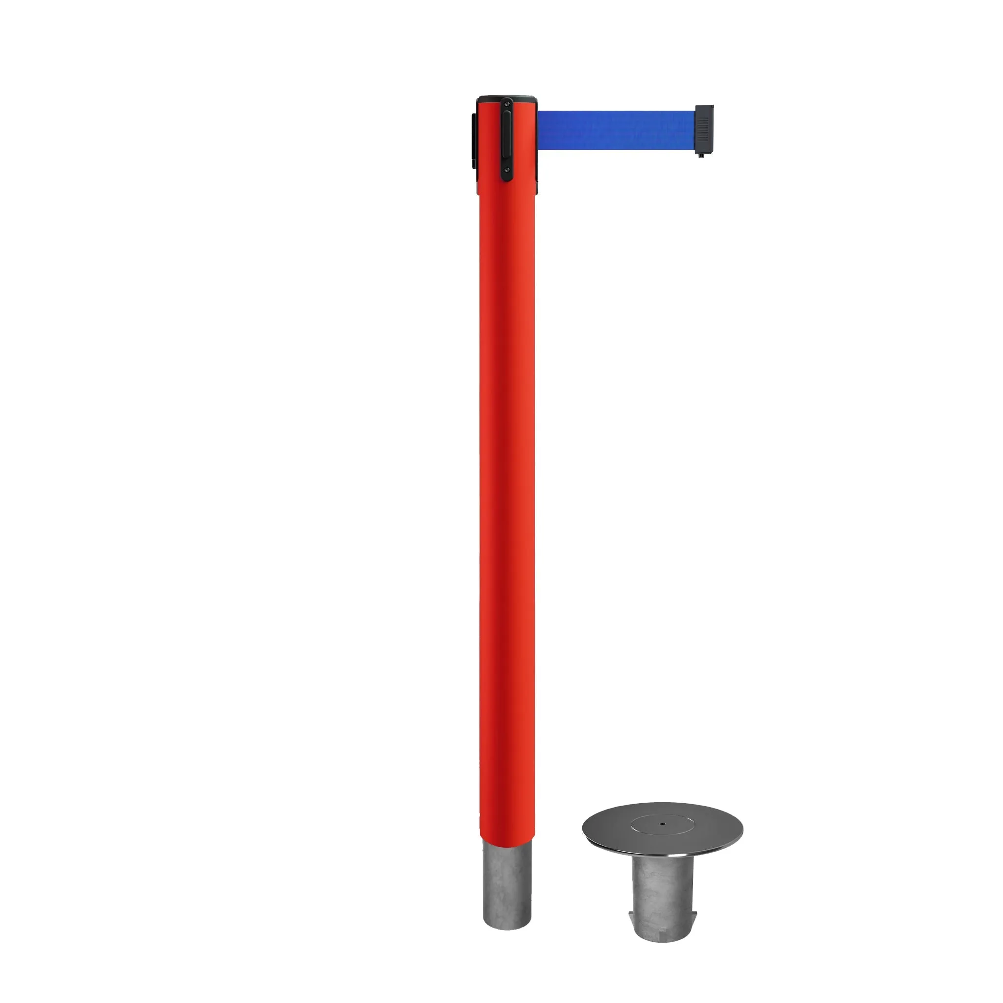 Retractable Belt Barrier Stanchion, Removable Base, 14 ft Belt - Montour Line MX650R