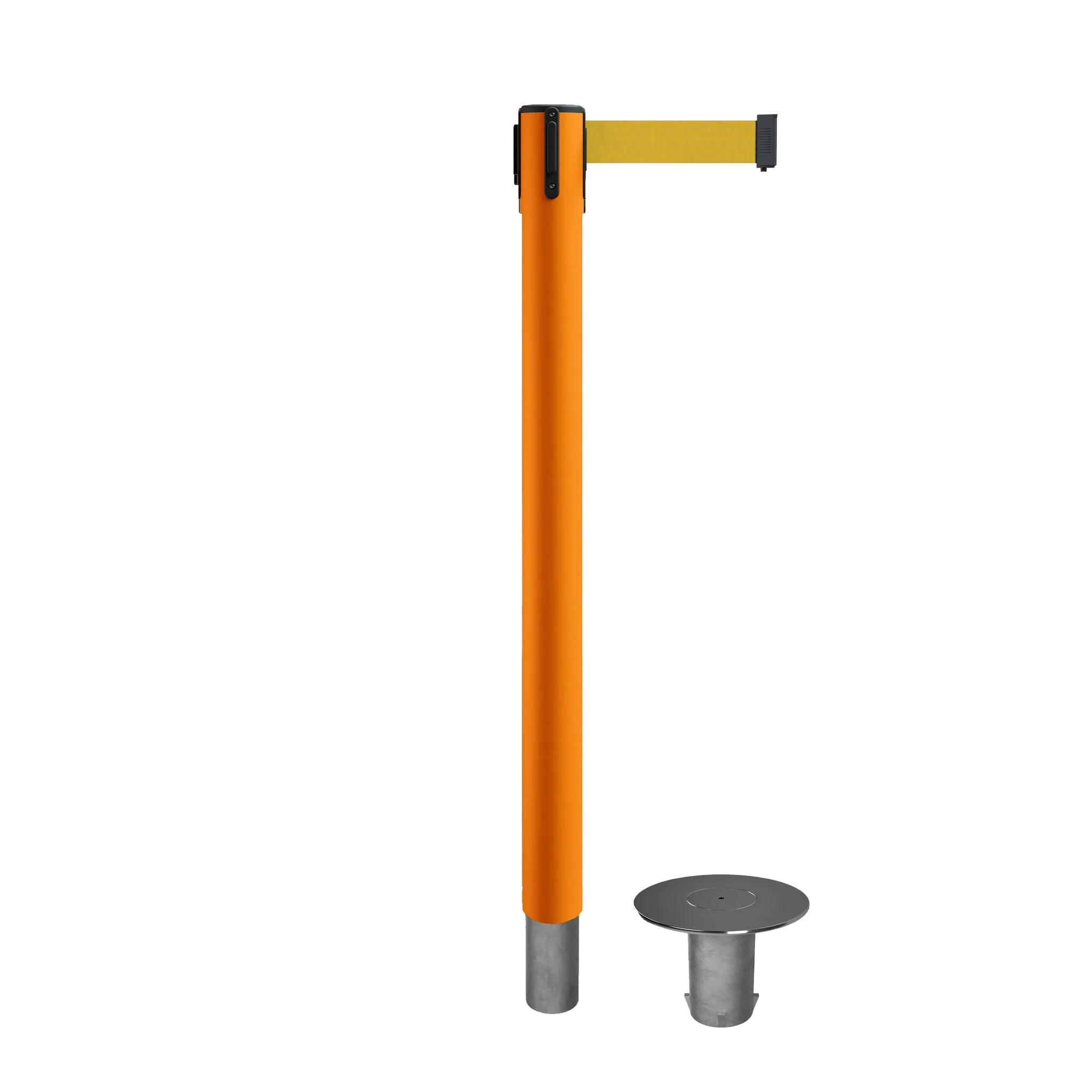 Retractable Belt Barrier Stanchion, Removable Base, 14 ft Belt - Montour Line MX650R