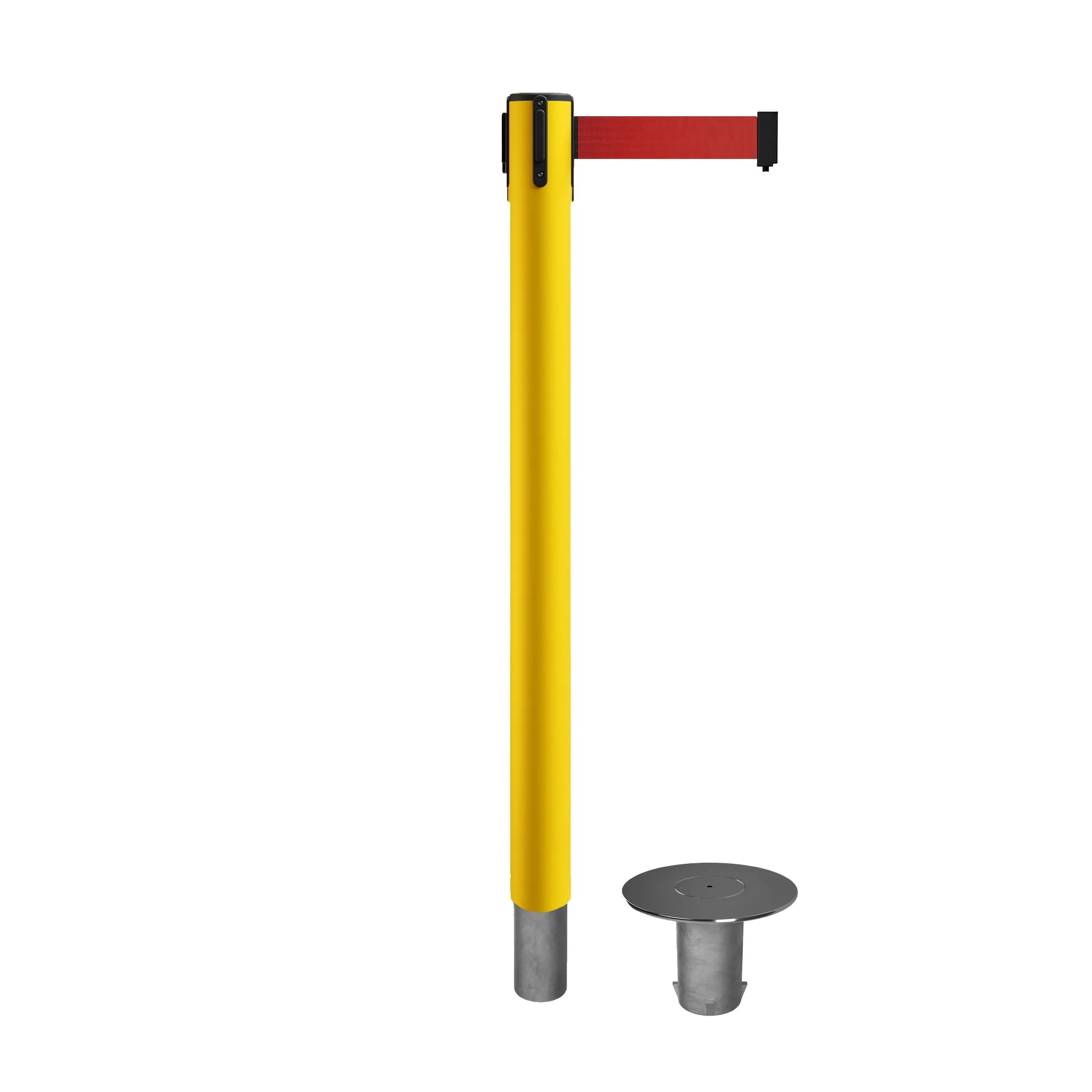 Retractable Belt Barrier Stanchion, Removable Base, 14 ft Belt - Montour Line MX650R