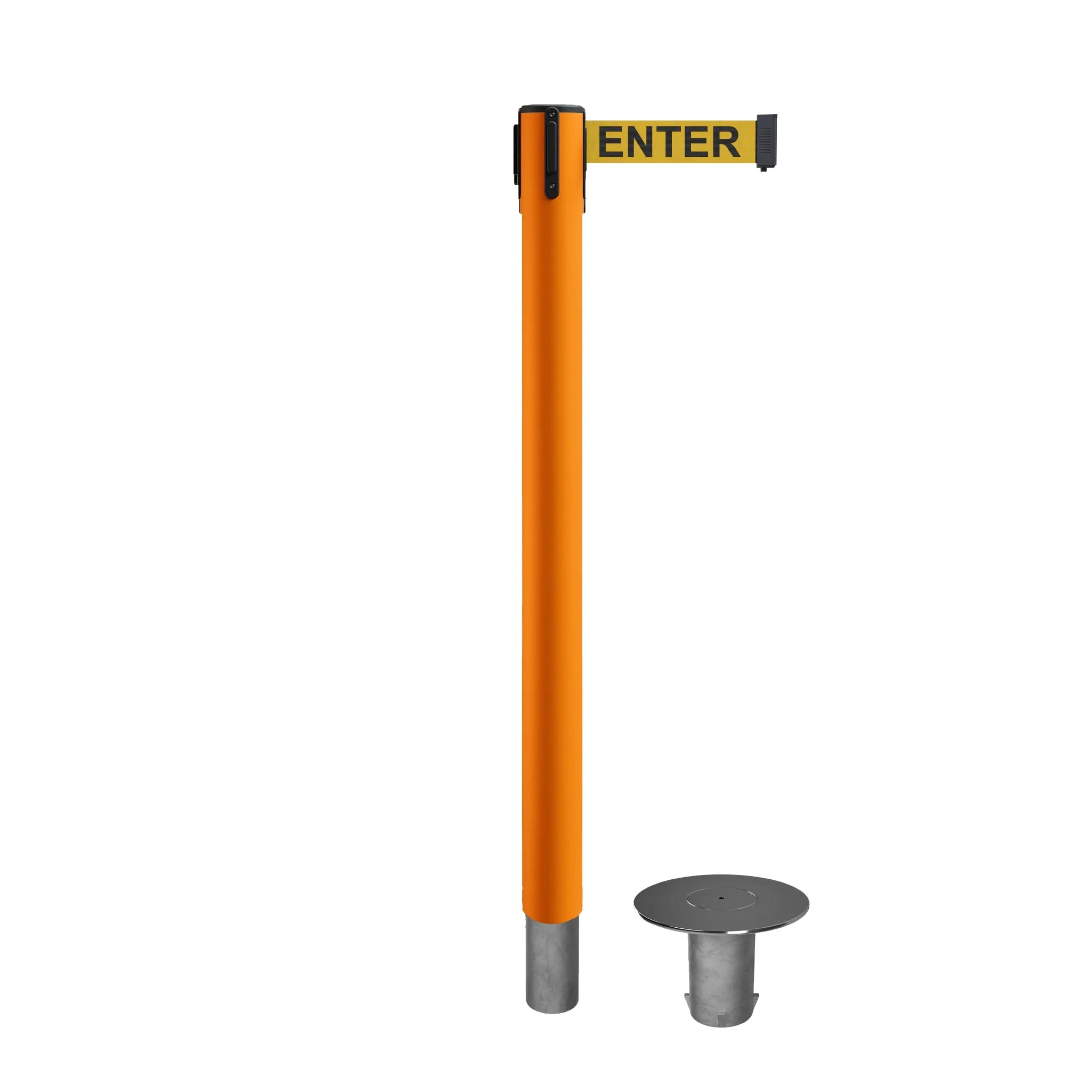 Retractable Belt Barrier Stanchion, Removable Base, 14 ft Belt - Montour Line MX650R