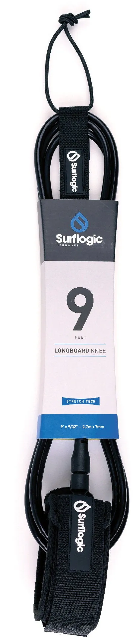 Surflogic Leash Longboard 9 Knee / Black