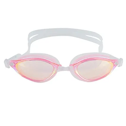 Swimming Goggles - Anti Leak Mirrored Lenses With UV Protection - Ear Plugs & Case Included - One Size Fits All - By Splaqua