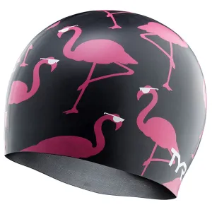 TYR Pink Flamingo Silicone Swim Cap