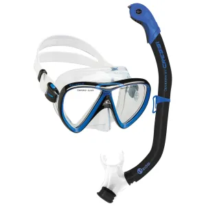 Used Cressi Ikarus Mask with Orion Semi-Dry Snorkel Combo - Clear-Black/Blue